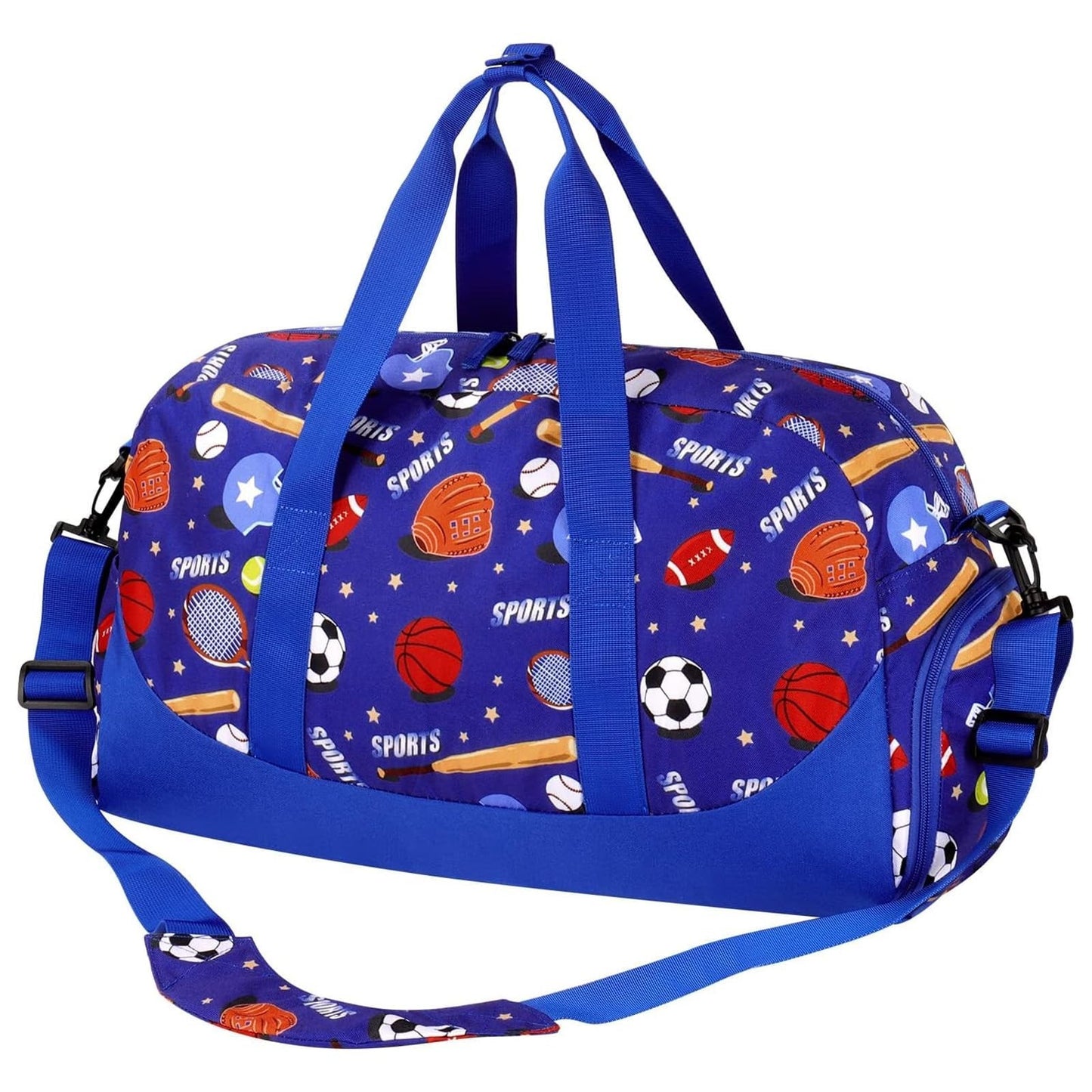 Kids Basketball Duffle Bag - Large Overnight Travel Bag with Shoe Compartment, B1