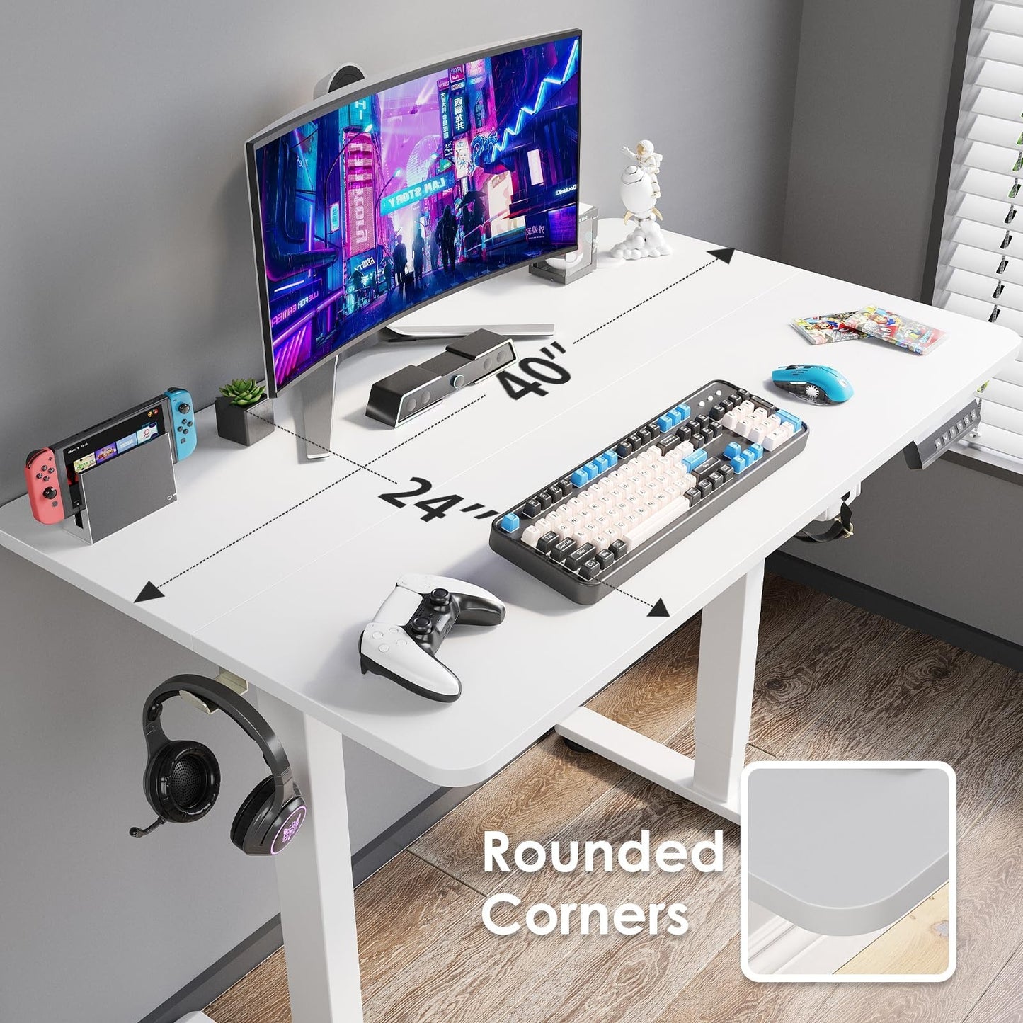 Adjustable Electric Standing Desk - Height Adjustable Sit Stand Home Office Work6