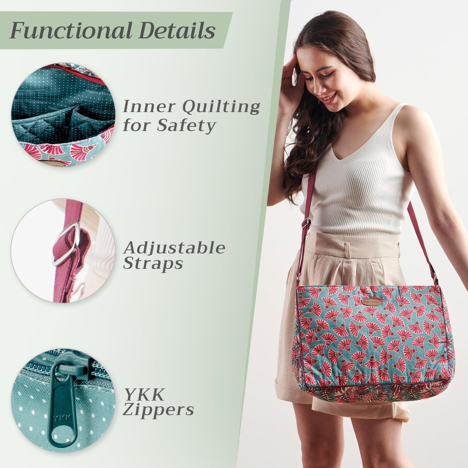 Stylish Cotton Shoulder Bag for Women   Versatile Handbag, Everyday Use2