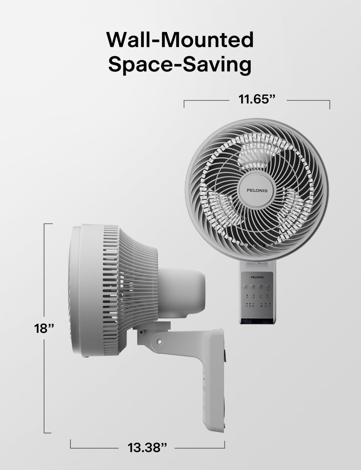 14" Indoor Wall Mount Fan with Remote   Oscillating, 3 Speeds, Quiet 36dB, Airfl2