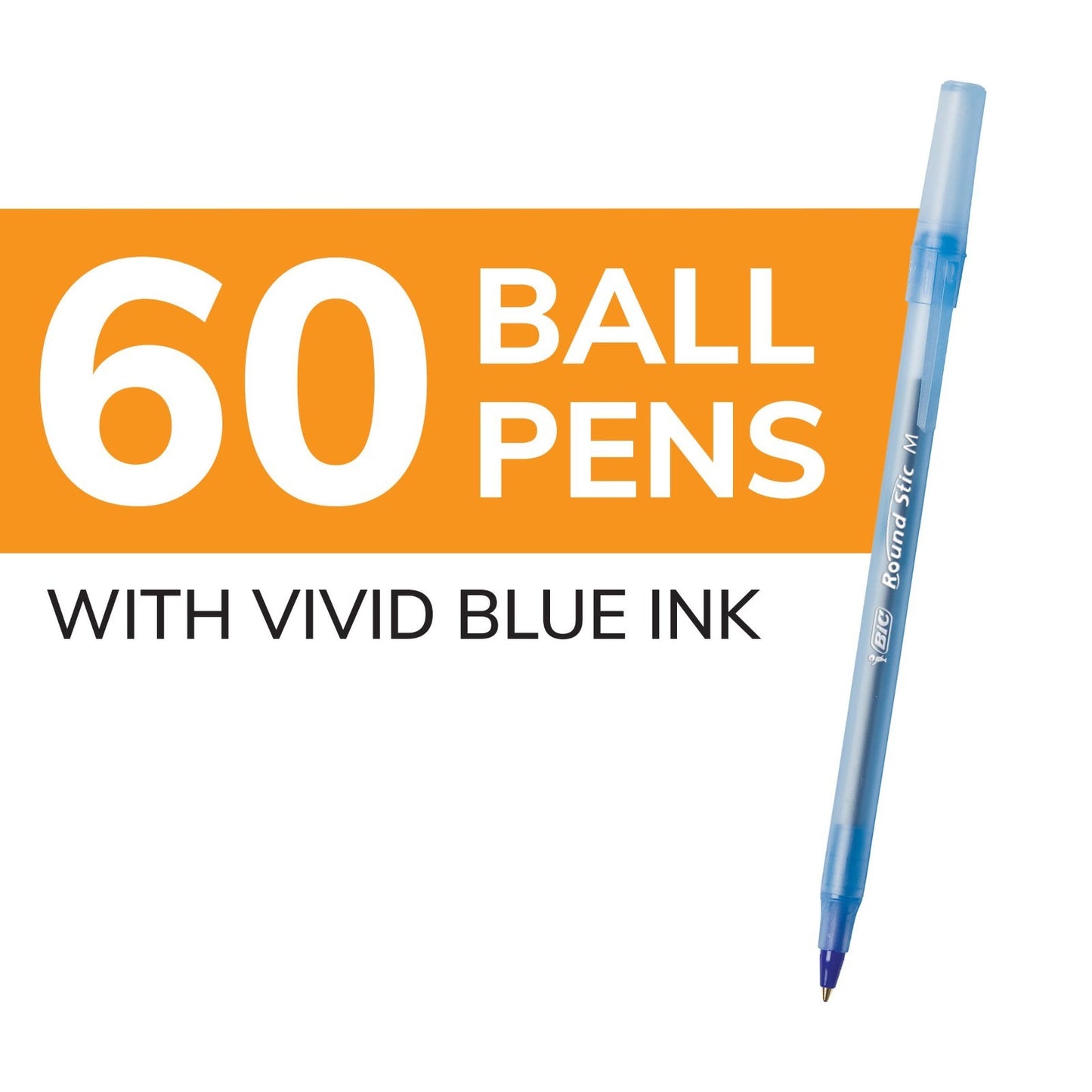 Medium Point Blue Ballpoint Pens, Flexible Round Barrel, Comfort Grip, 9 Pack3