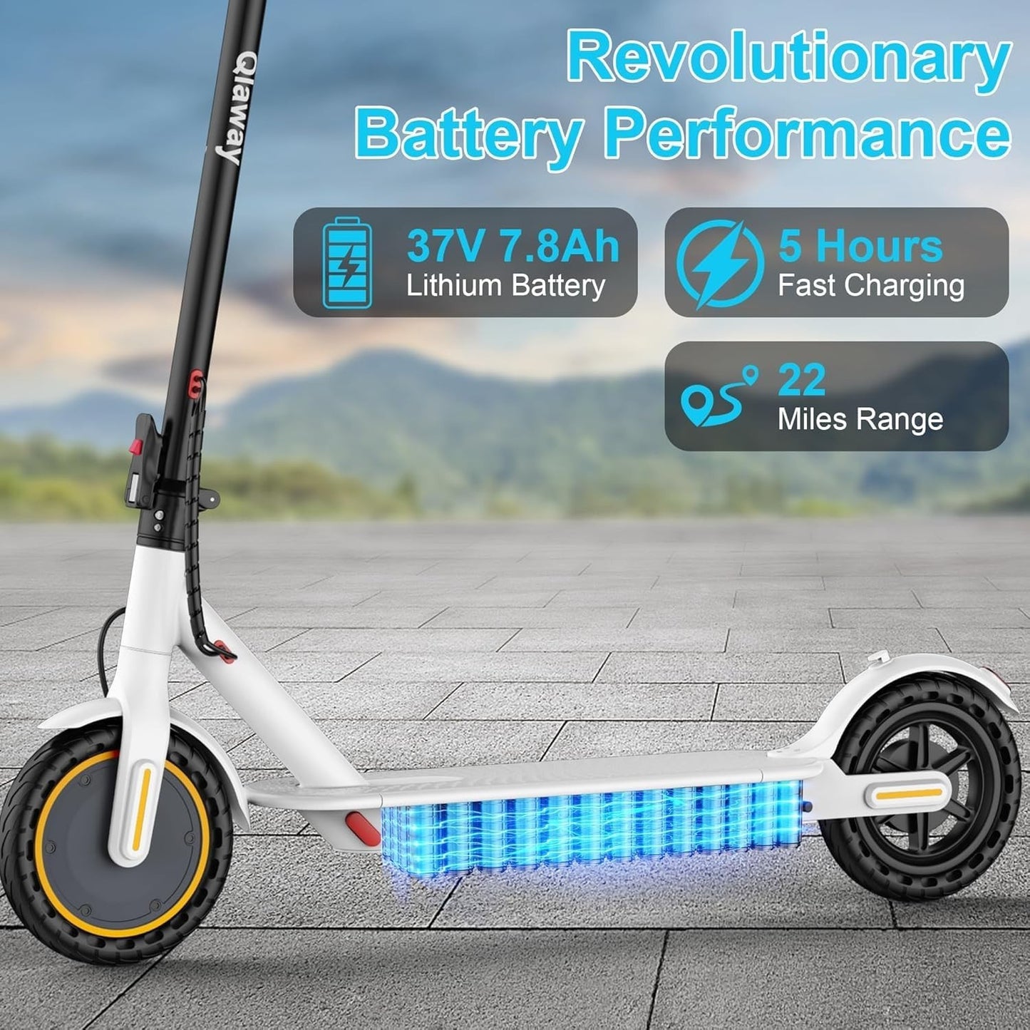 Electric Scooter 8.5''/10'' - 19/20MPH, 700/1000W Motor, 15/22 Miles Range, Port3