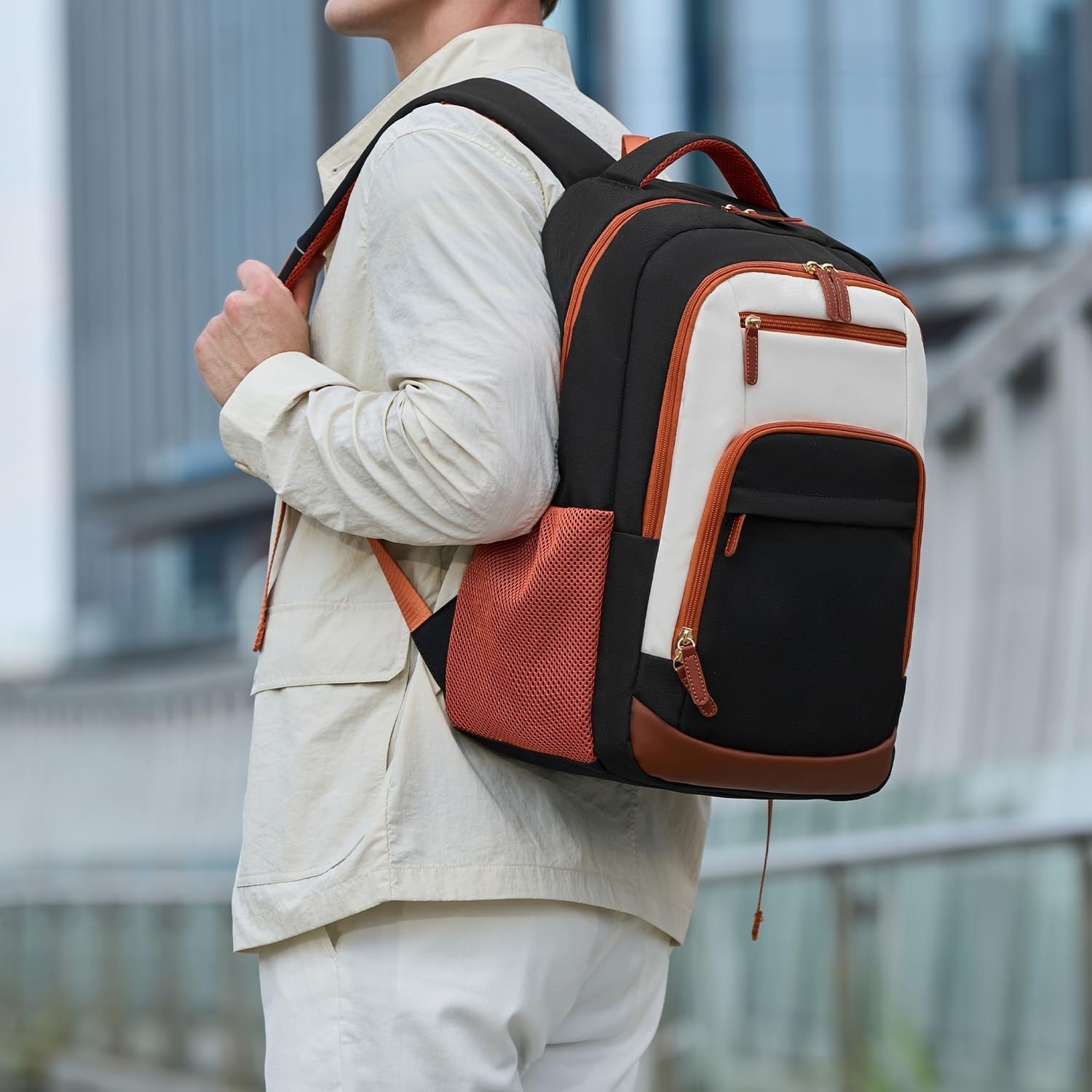 40L Travel Backpack for Men & Women, TSA Approved Carry-On, Fits 17" Laptop, Bla6
