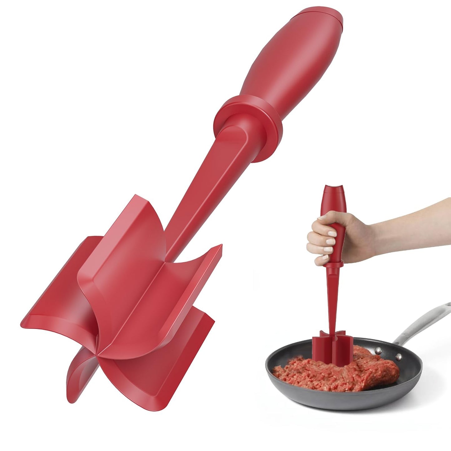 Meat Chopper & Hamburger Smasher   Heat Resistant Non Stick Meat Masher Tool, Re1
