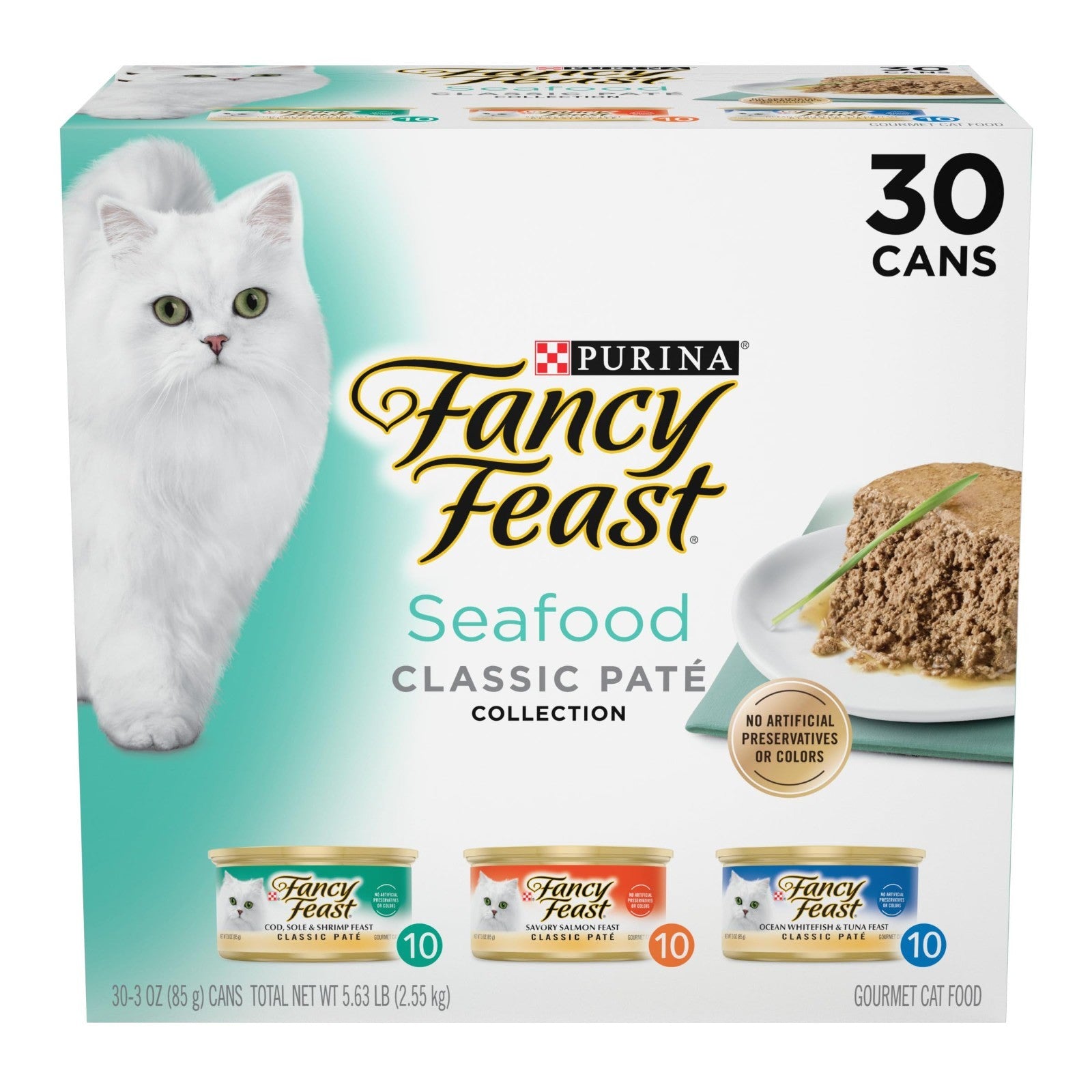 Seafood Classic Pate Variety Pack for Cats, 3 oz Cans, 30 Pack   Gourmet Wet Foo1