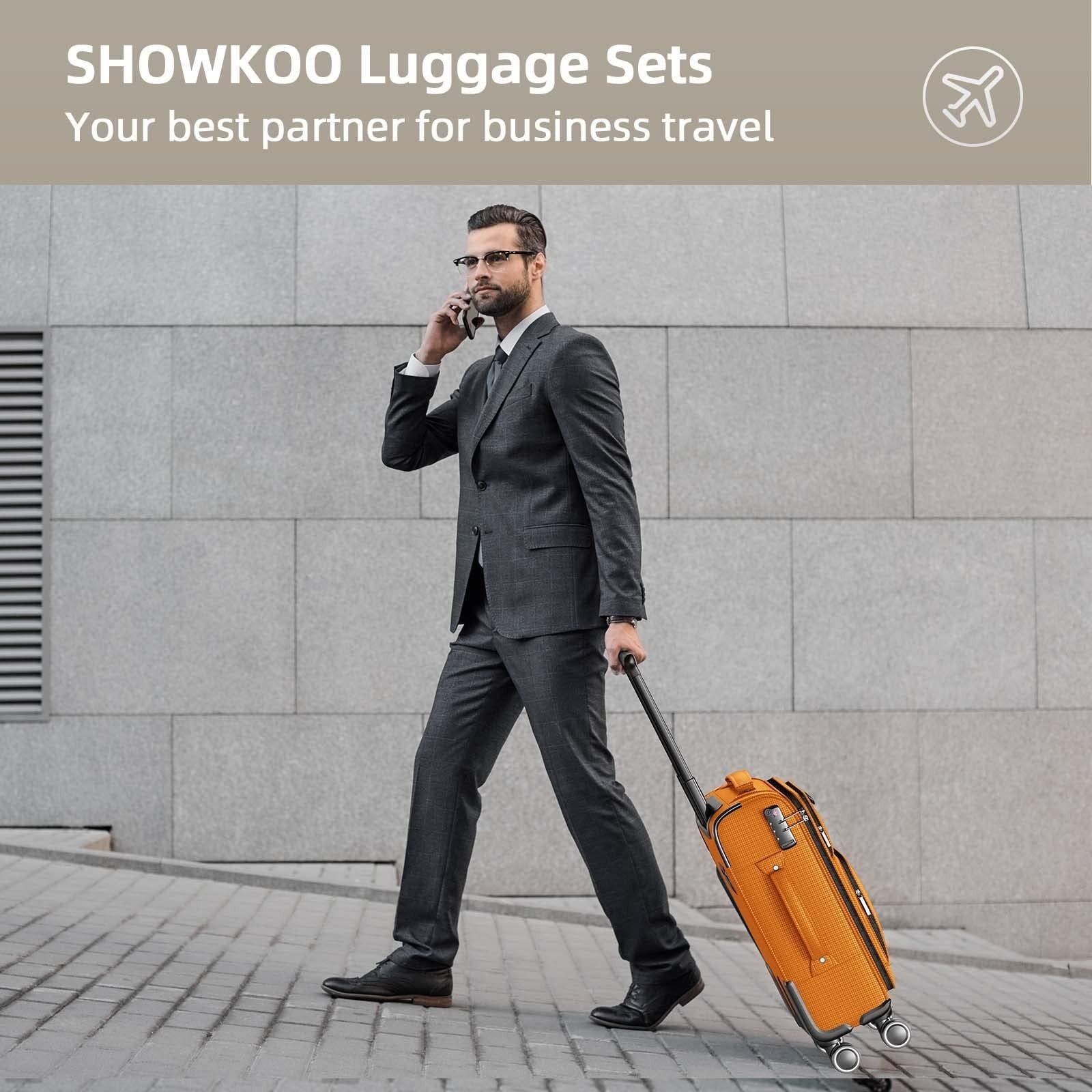 3-Piece Expandable Softside Luggage Set - Durable Oxford Fabric, TSA Lock, 360°2