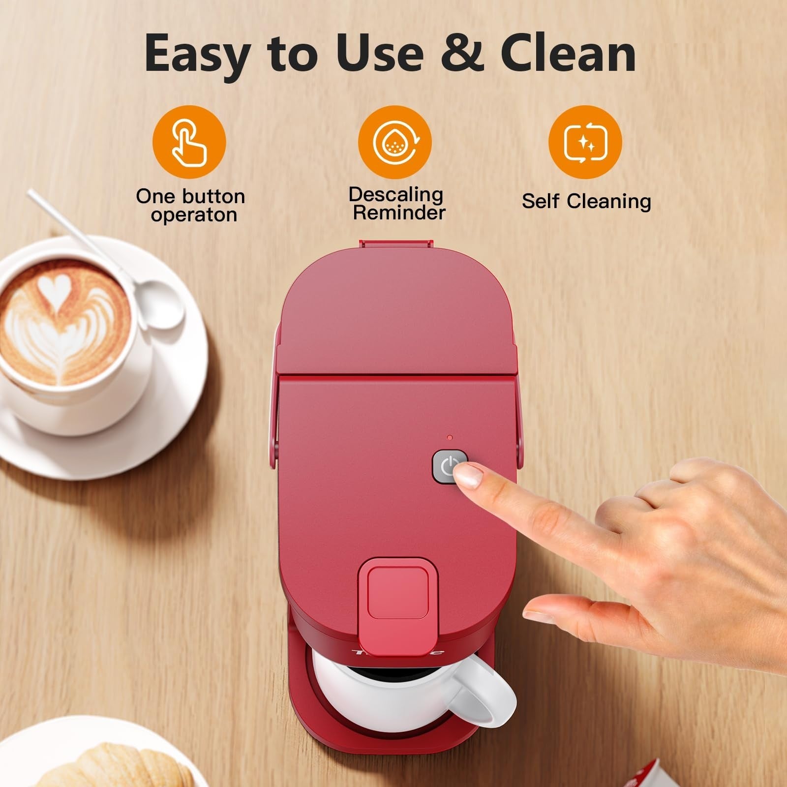 Compact Single Serve Coffee Maker for K-Cups & Grounds, Portable Mini Brewer, 6-3