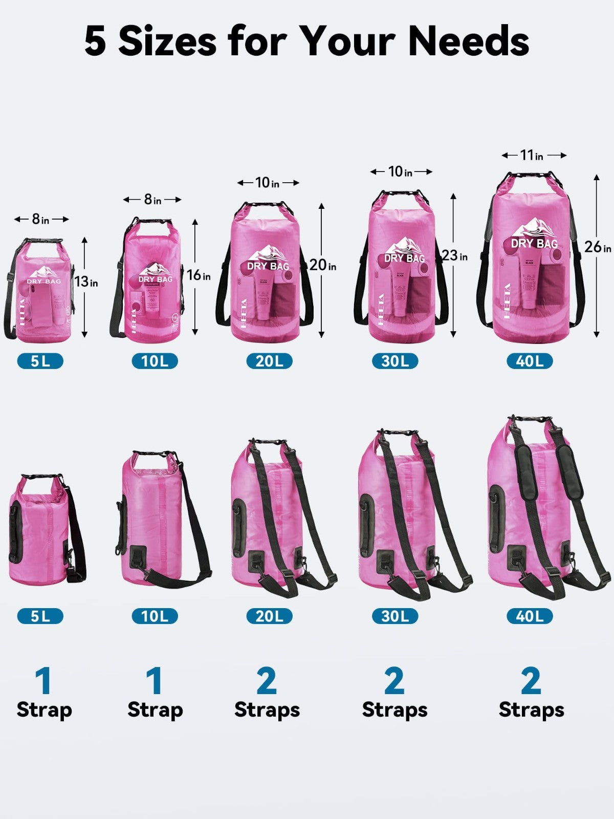 Waterproof Dry Bag for Travel, Kayaking, Boating - 5L/10L/20L/30L/40L Lightweigh2
