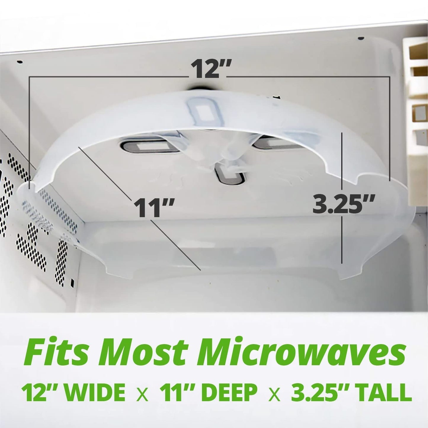 Magnetic Microwave Splatter Cover   12" BPA Free, Vented Lid, Anti Splash, Dishw2