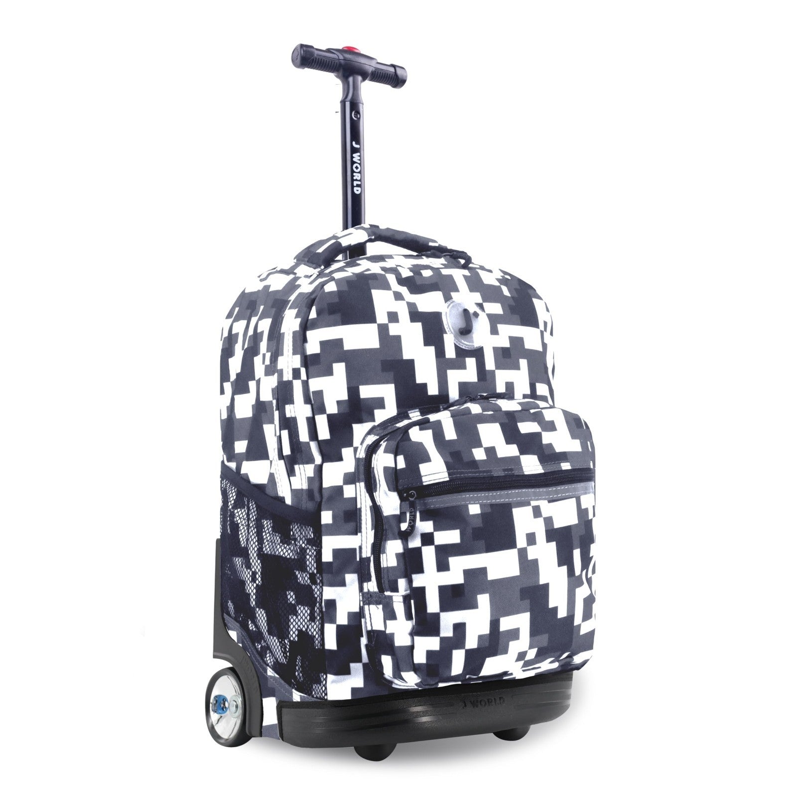 Kids Rolling Backpack with Wheels, Camo Roller Bookbag for School, 18"x13"x91