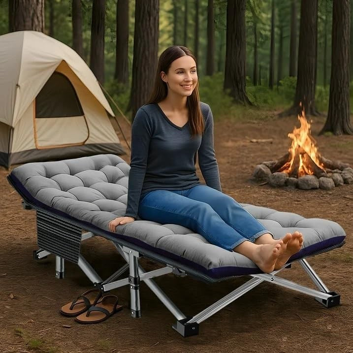 Folding Camping Cot for Adults, 28" Wide, 880 lbs Capacity, Padded & Portable wi2