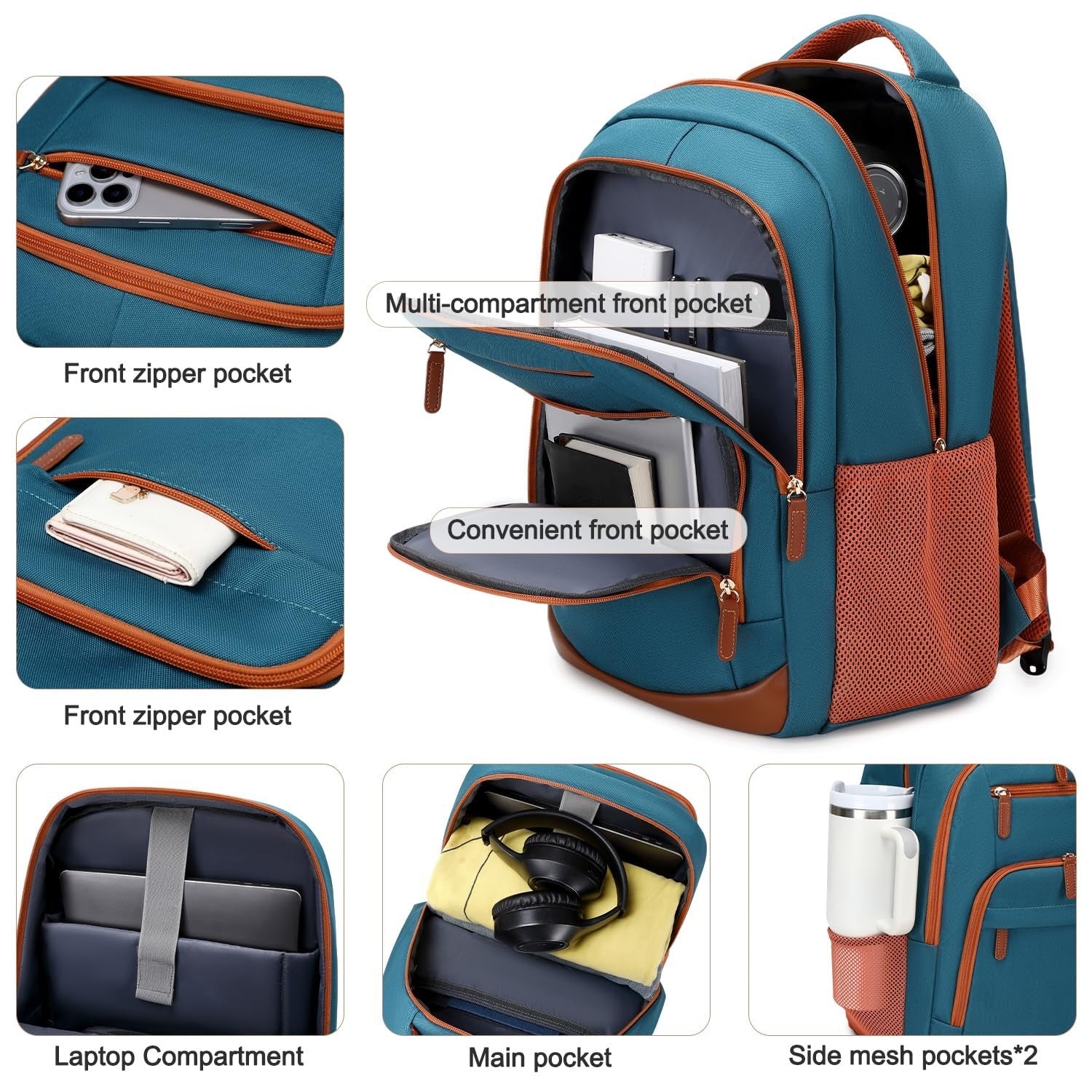 40L Travel Backpack for Men & Women, TSA Approved Carry-On, Fits 17" Laptop, Dar3