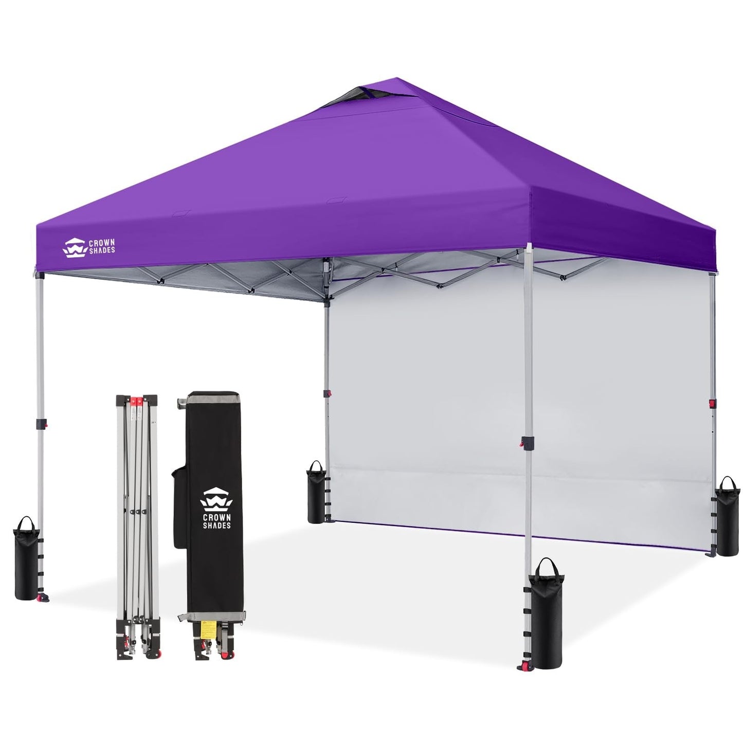 10x10 Pop Up Canopy Tent with Side Wall, Easy Setup Outdoor Gazebo, Beach Shade,1
