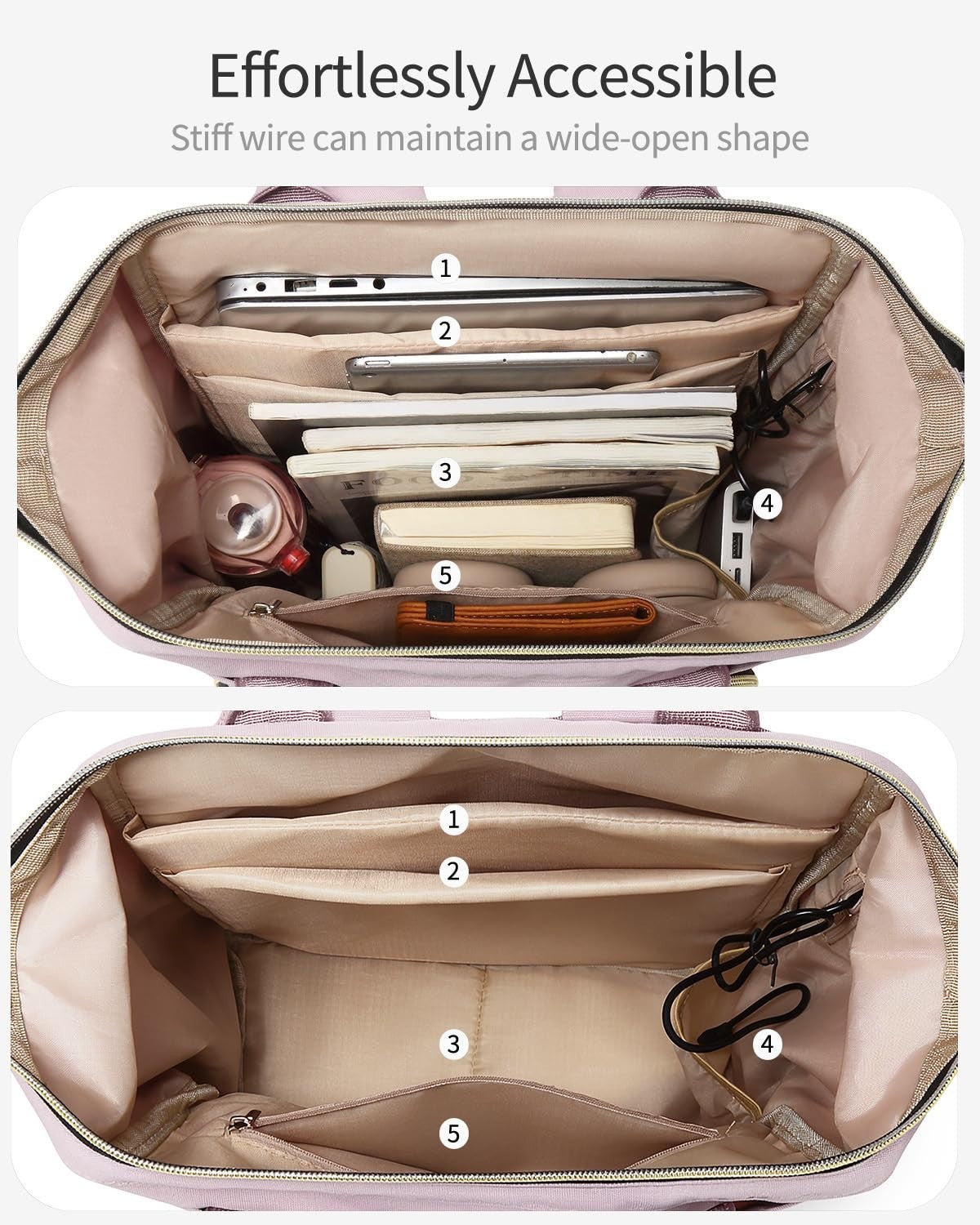 Stylish Laptop Backpack for Women   College Bookbag with USB Charger & Cup Holde3