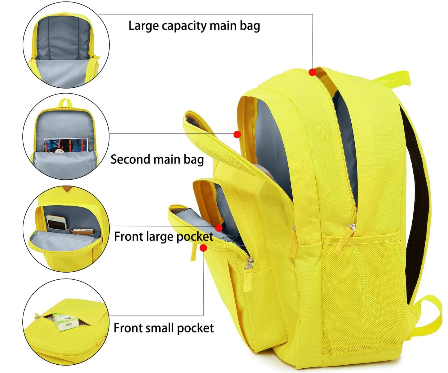 Water Resistant Women's Travel Backpack, College Bookbag for Men & Women, Green8