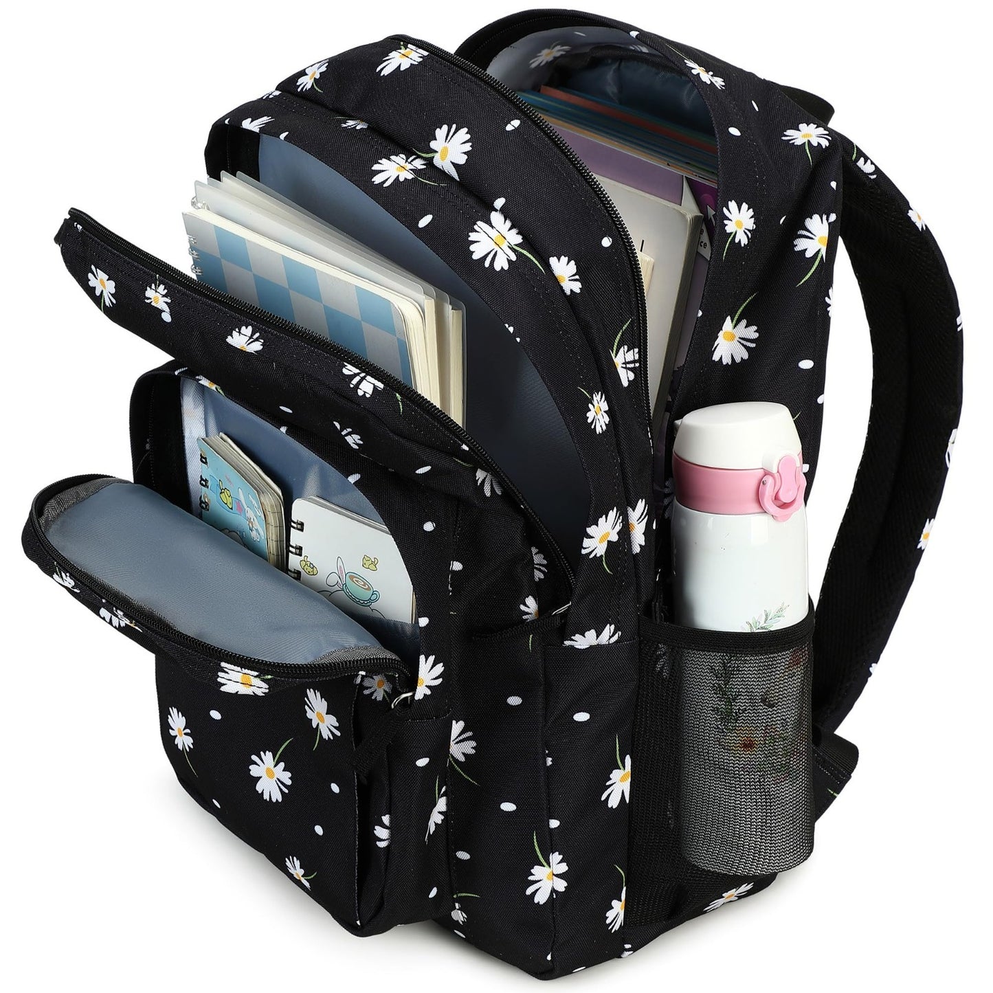Water Resistant Daisy Backpack for Women & Teens   School, College Bookbag5
