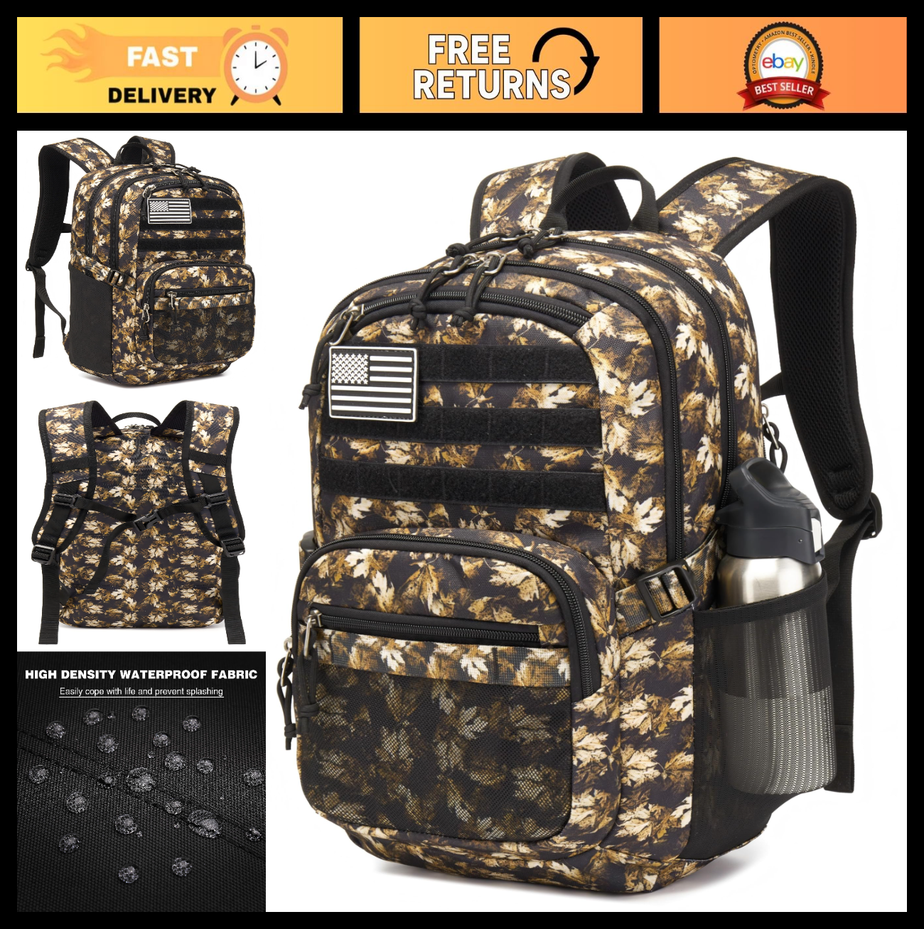 Tactical Military Backpack 30L   3 Day Assault Pack with Molle System for Outdoo0