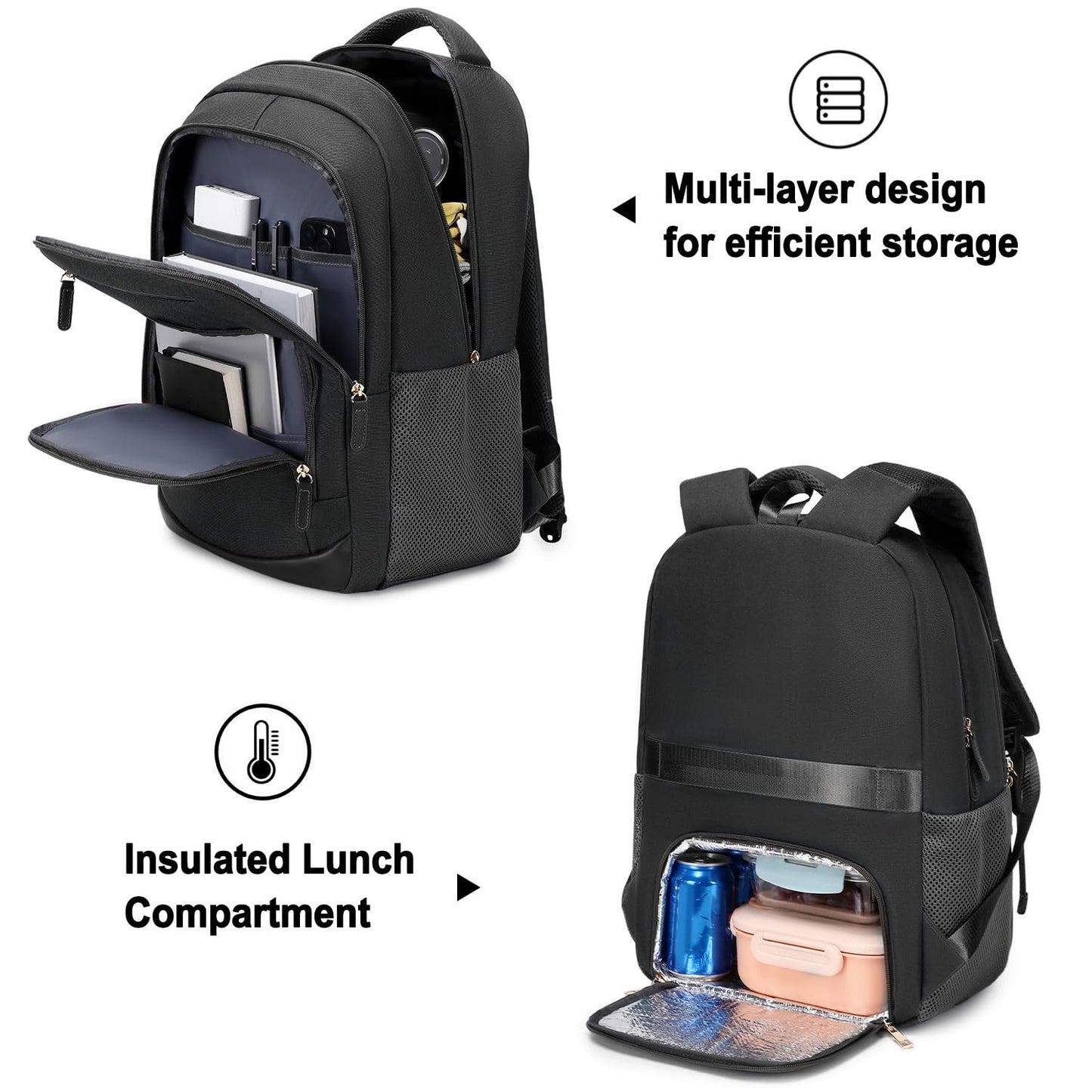 40L Travel Backpack for Men & Women, TSA Approved Carry-On, Fits 17" Laptop, Bla7