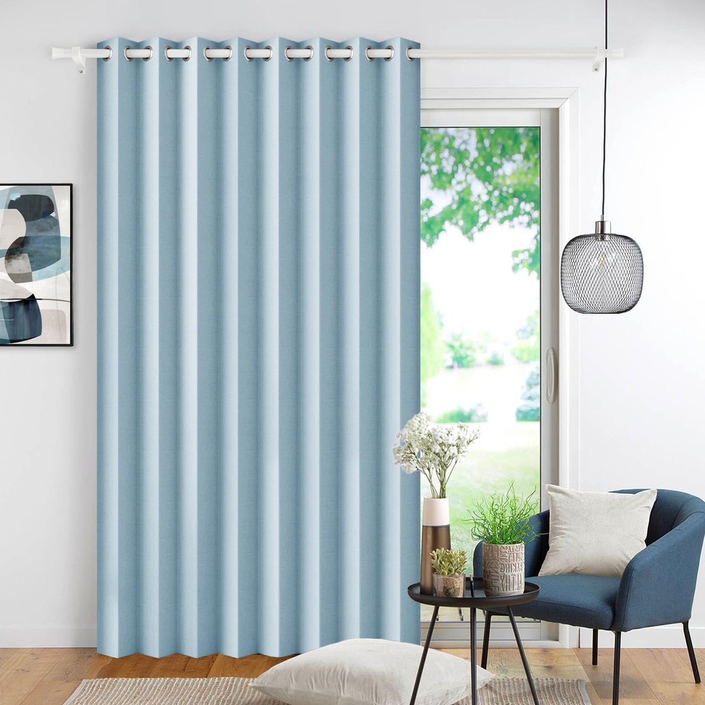 100% Blackout Magnetic Closure Curtain   Pinch Pleat Window Drapes, 1 Panel, W601