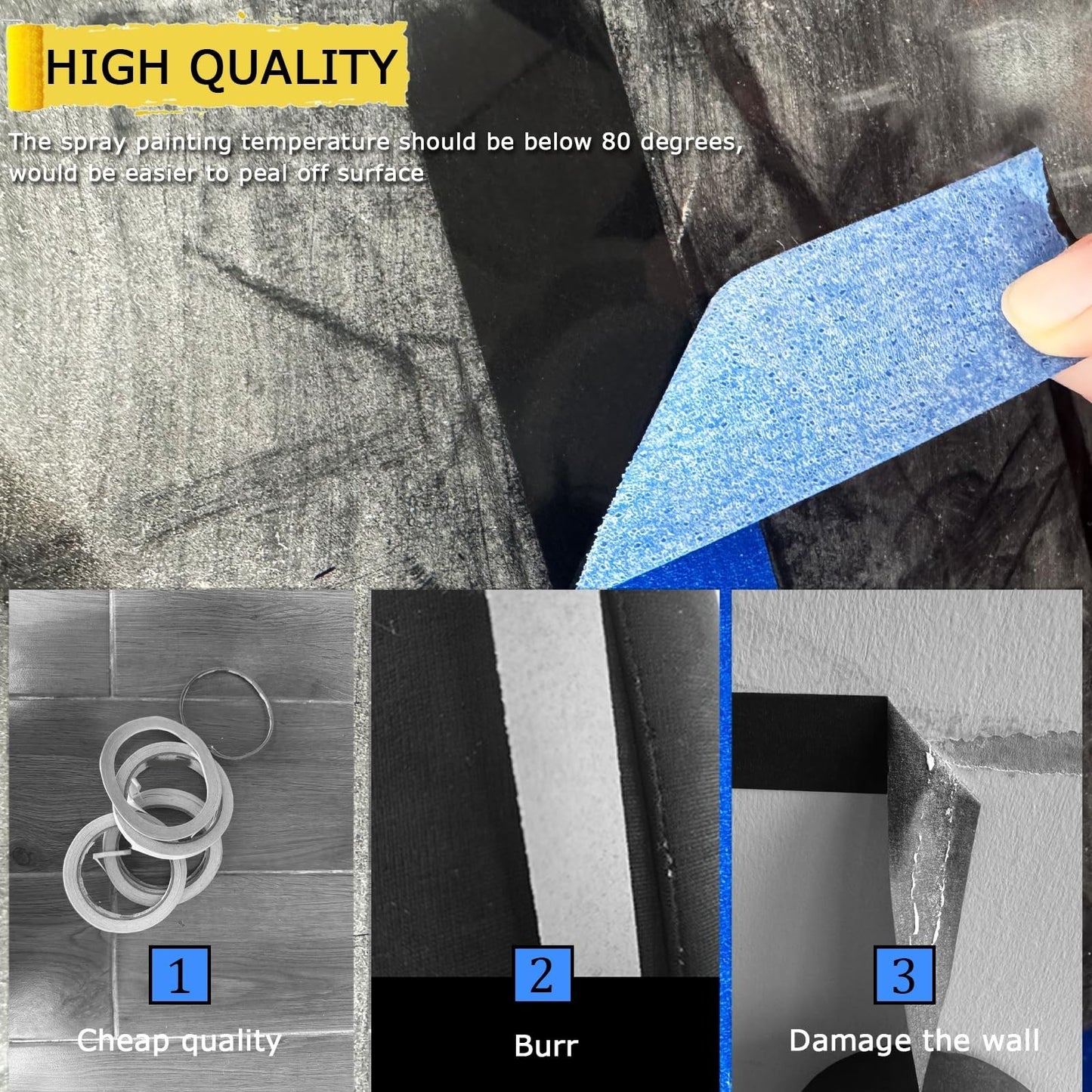 Premium Blue Painters Tape   18 Rolls, Medium Adhesion, Edge Lock, Multi Surface4