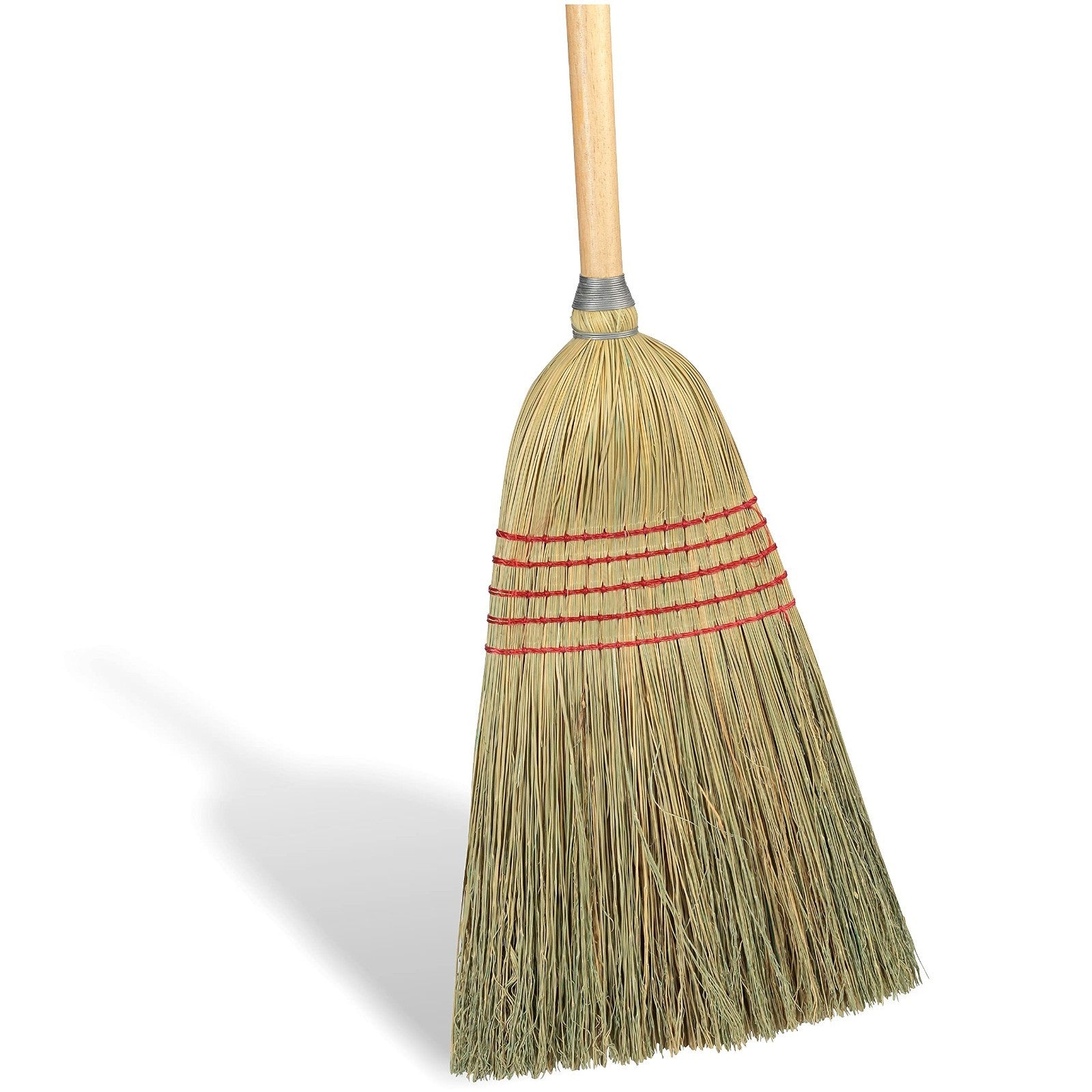 10" Standard Corn Broom with Natural Wood Handle - Heavy Duty Cleaning Tool1