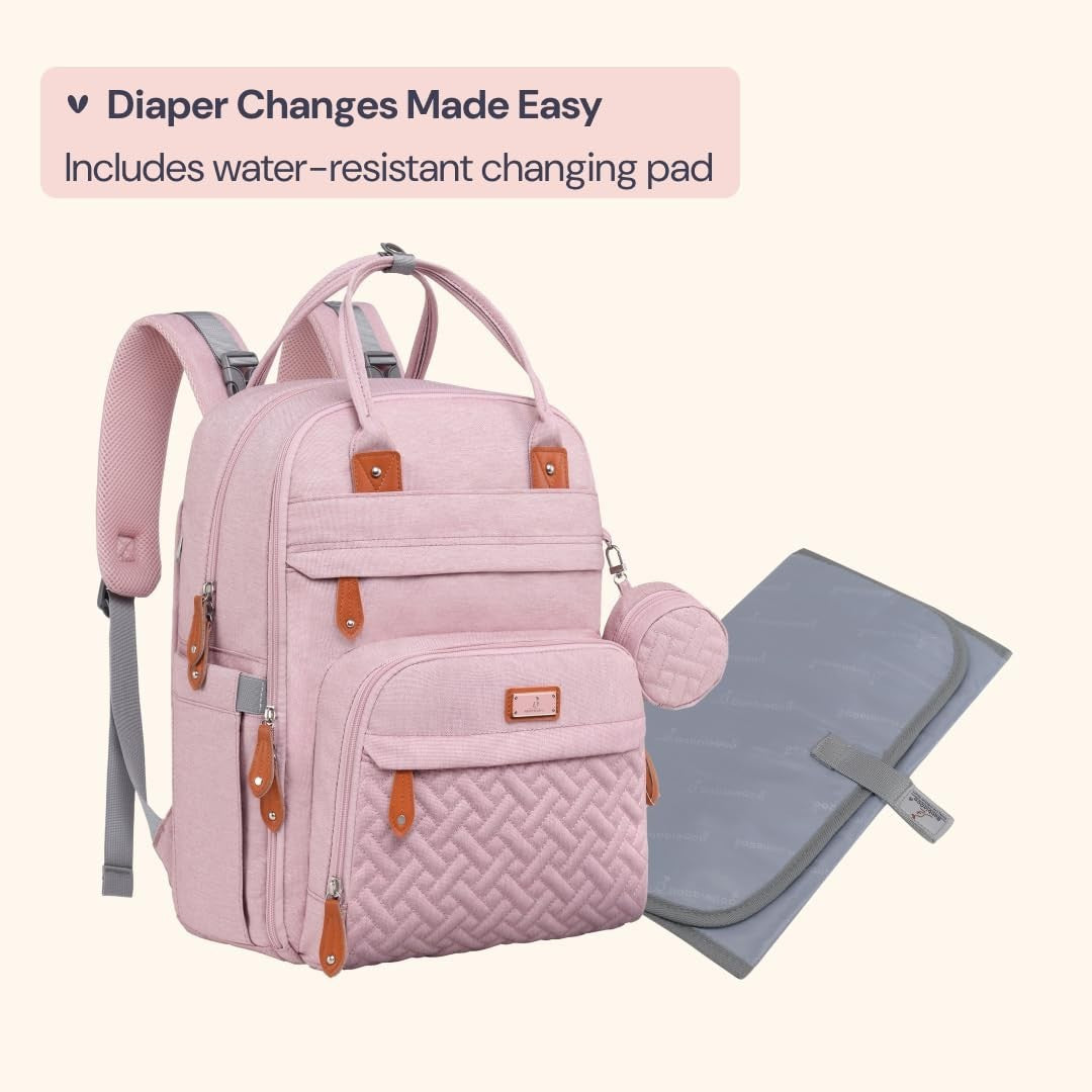 Multi Function Water Resistant Diaper Bag Backpack   Baby Travel Tote with Chang6