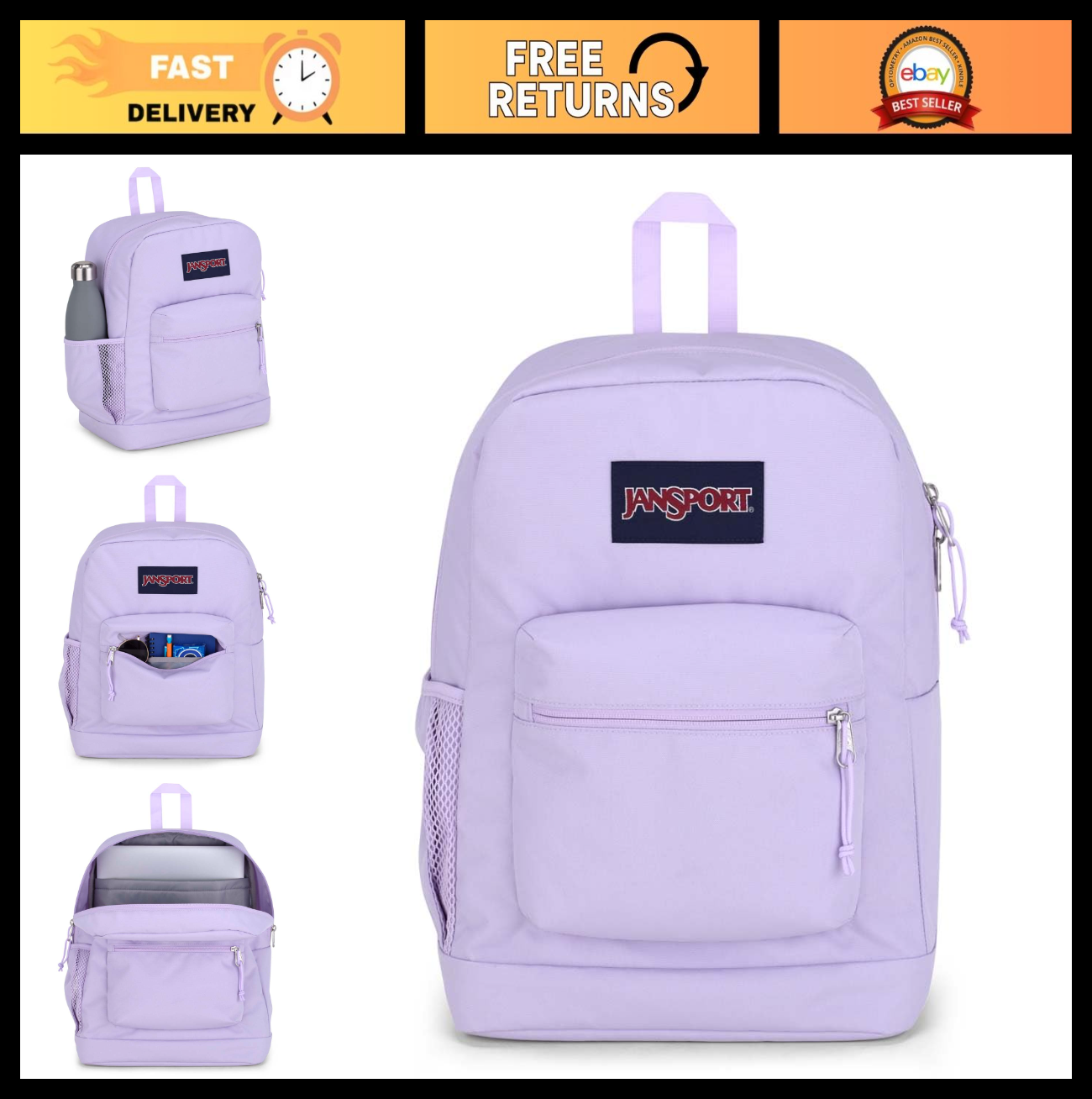 26L Cross Town Plus Backpack   Pastel Lilac, Stylish & Durable School Bag, Trave0