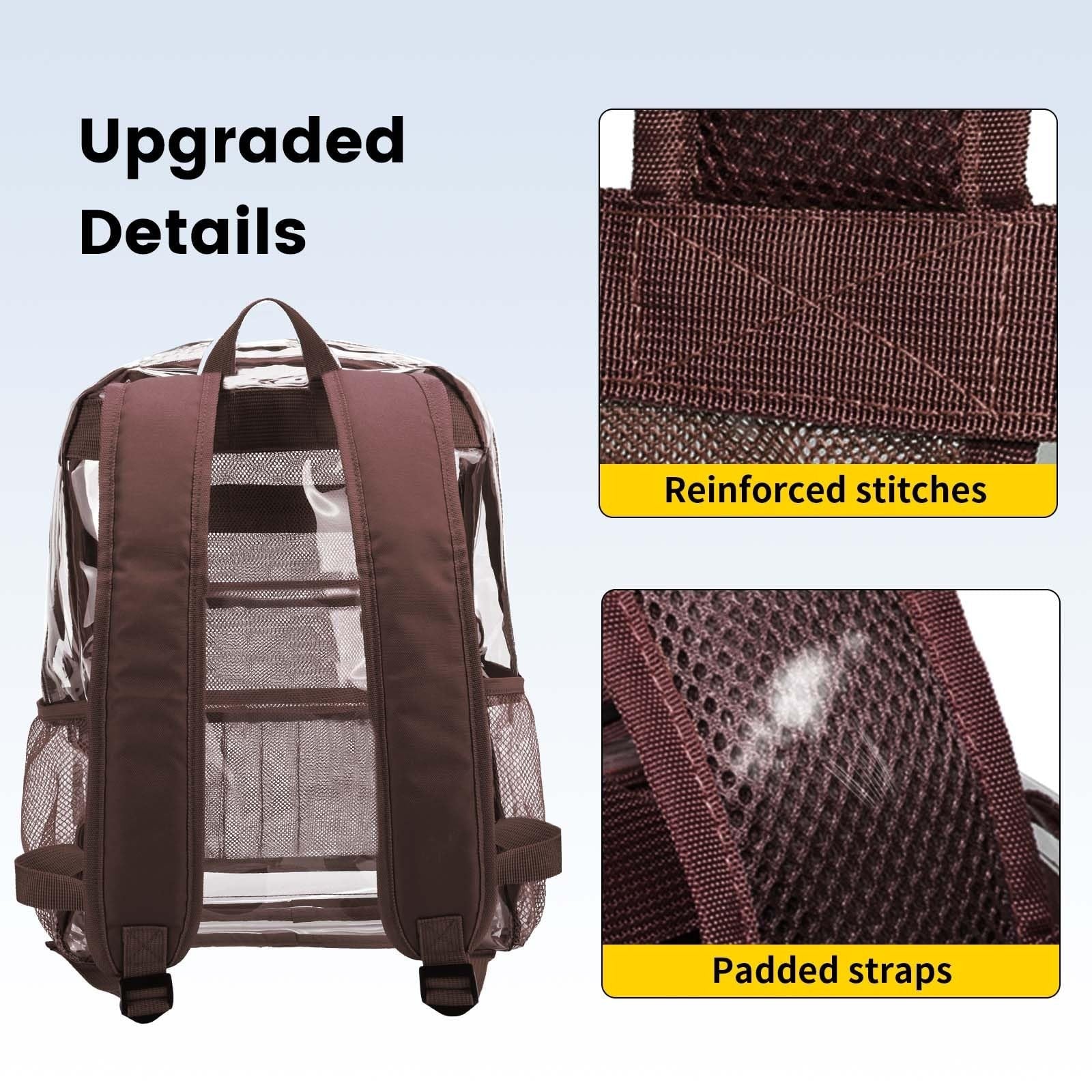 Heavy Duty Clear PVC Backpack with Reinforced Straps - Large Capacity for Colleg5