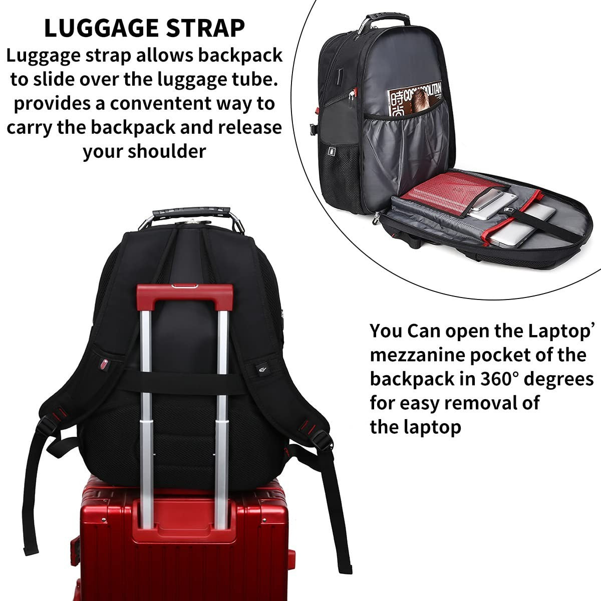 Extra Large Travel Laptop Backpack for Men, College Work Bag, Durable & Stylish4