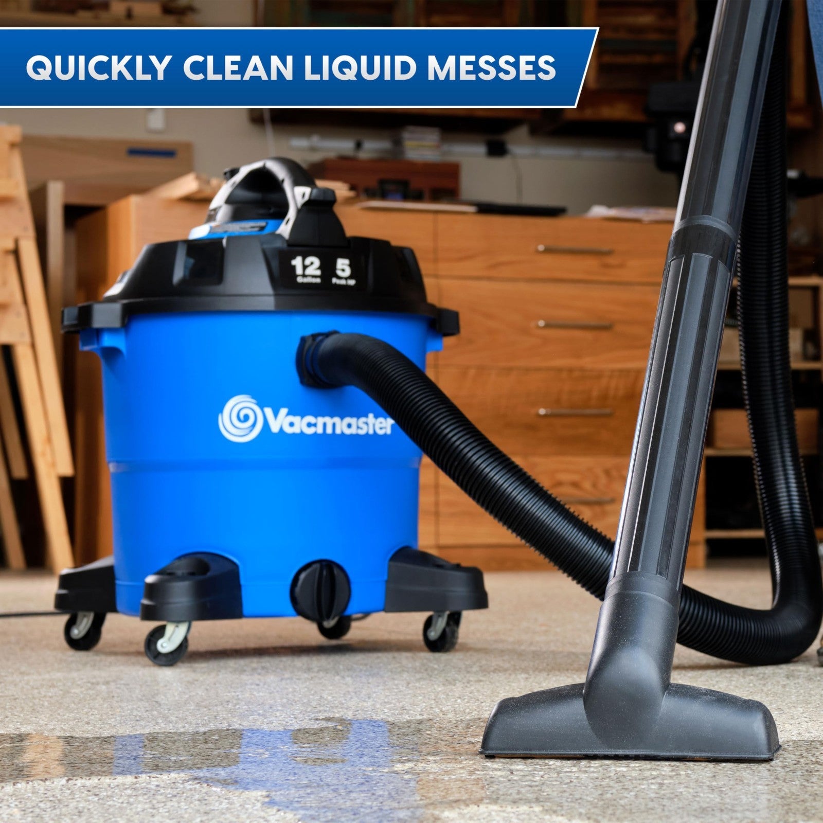 12-Gallon 5 Peak HP Wet/Dry Vacuum & Detachable Blower - Powerful Cleaning Tool6