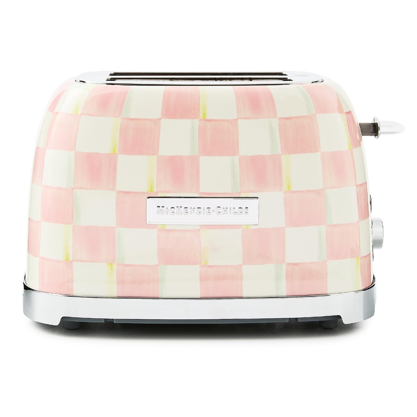 Decorative 2-Slice Toaster for Kitchen, Pink-and-White Rosy Check Design1