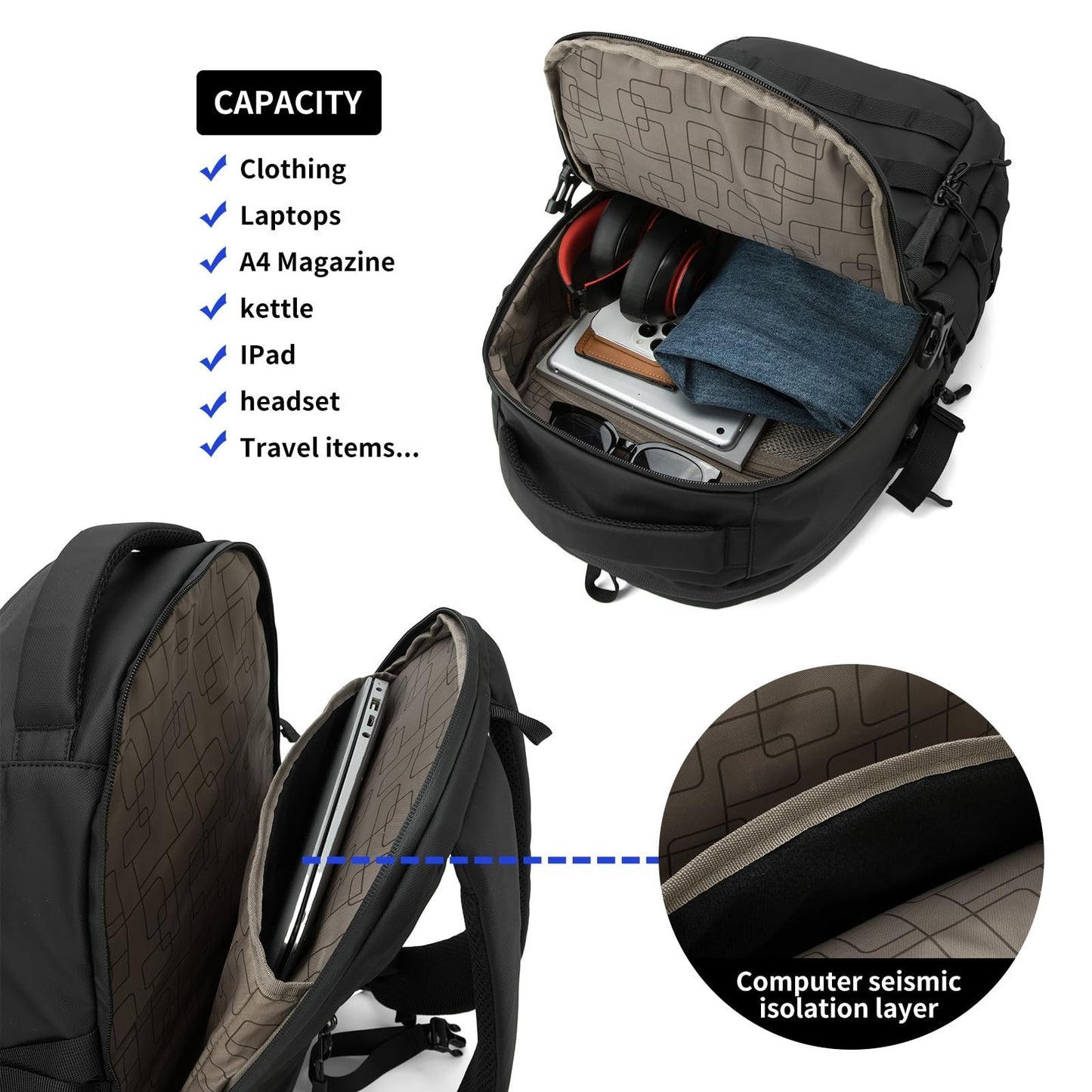 Tactical Military Backpack for Men   Small Black Assault Bag, Outdoor Gear3