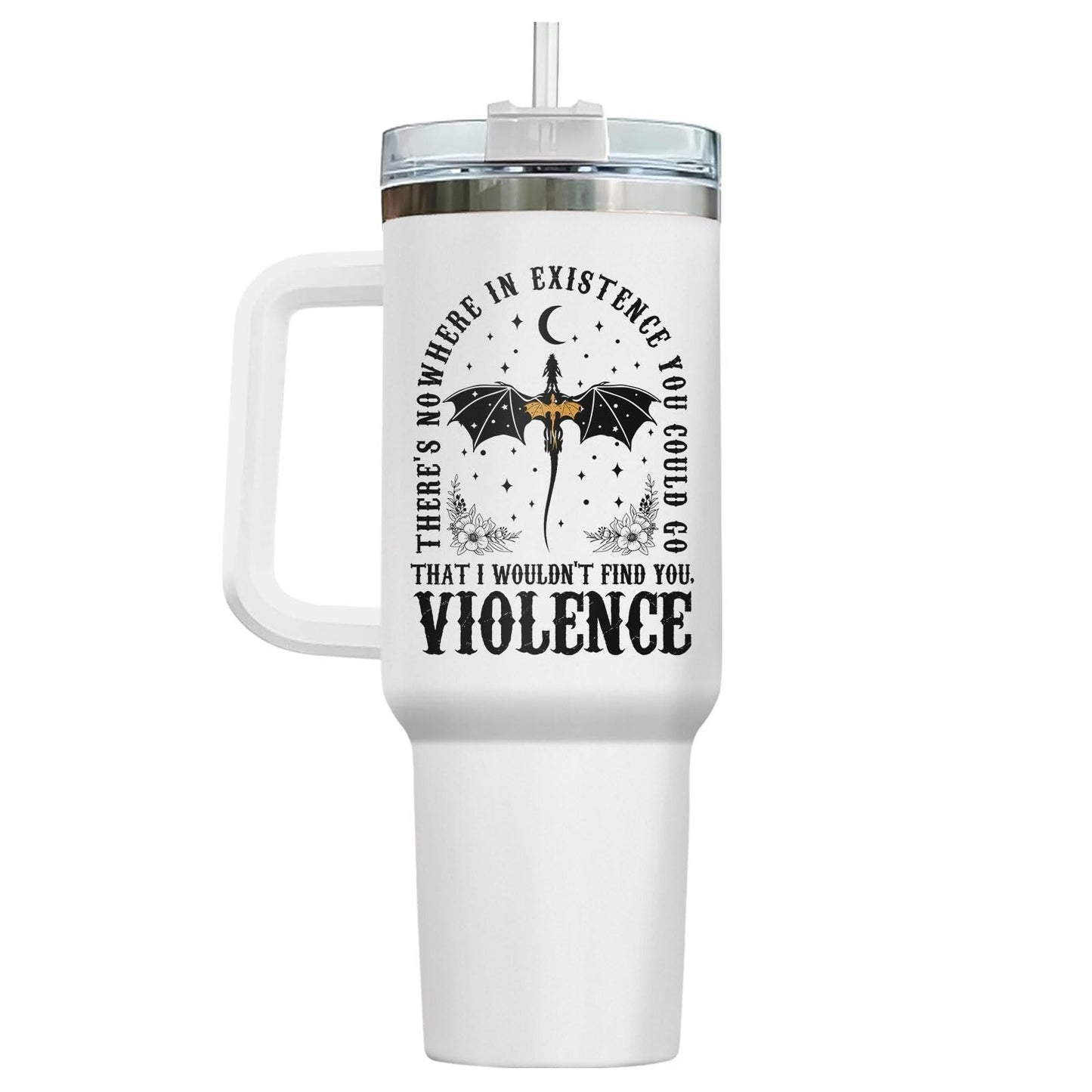 Insulated 40oz Travel Mug with Handle & Straw   Perfect Gift for Book Lovers3