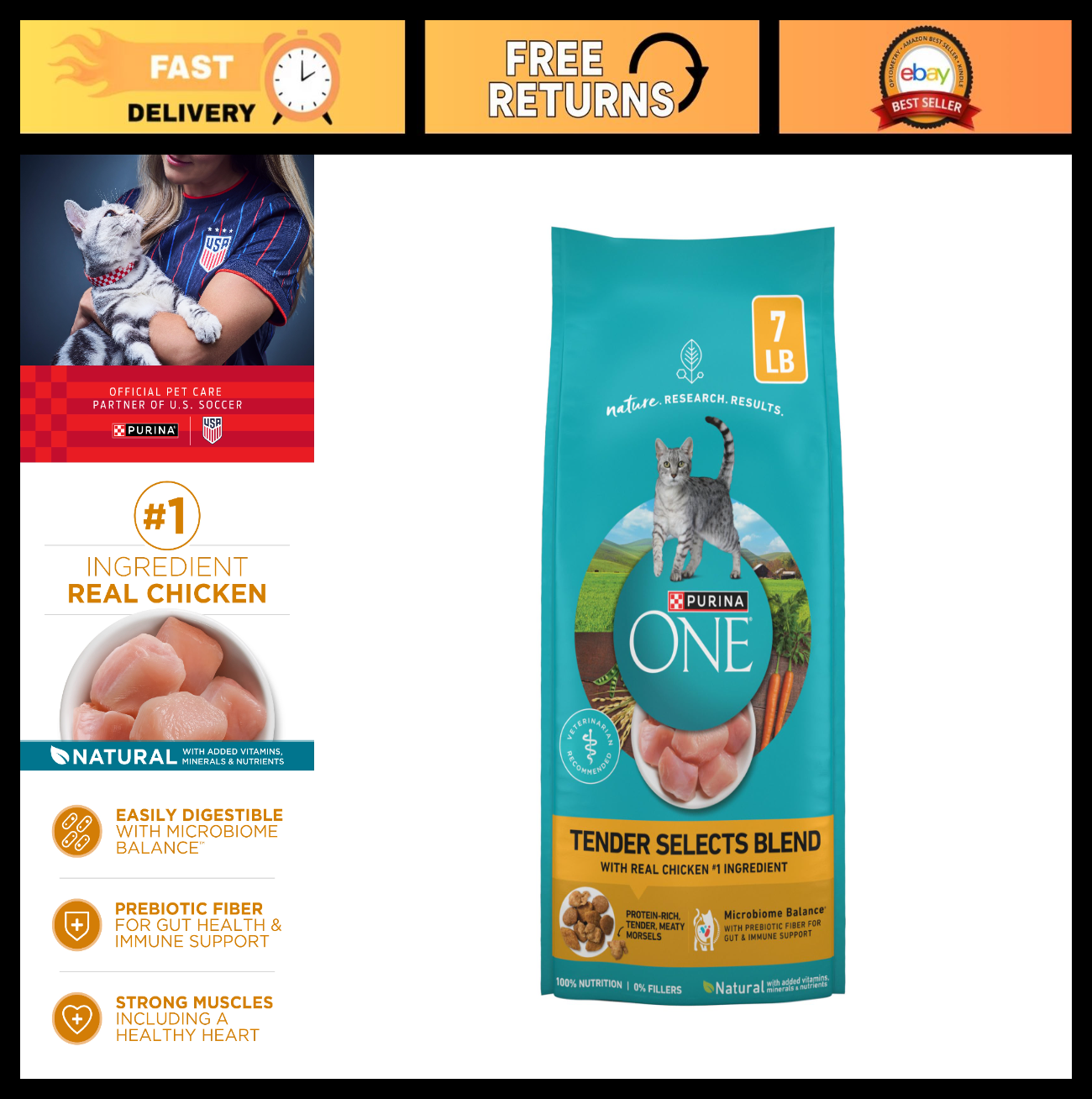 Tender Selects Dry Cat Food, Chicken Flavor, 7 lb Bag   Premium Nutrition for Ca0