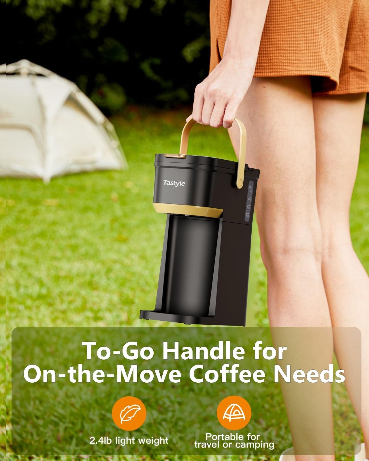 Compact Single Serve Coffee Maker for K Cups & Grounds, Portable Mini Brewer, 6-4
