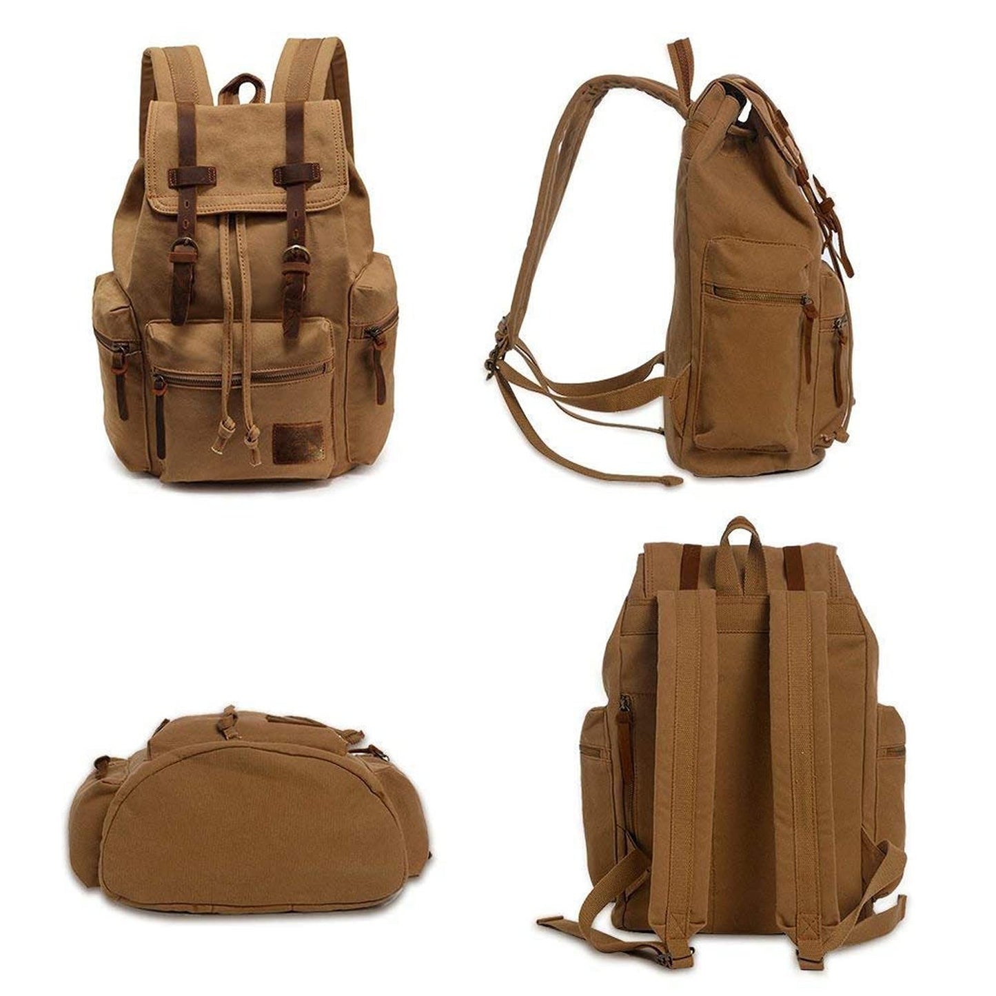 High Capacity Vintage Canvas Backpack for School, Travel, 12 15" Laptop Rucksack4