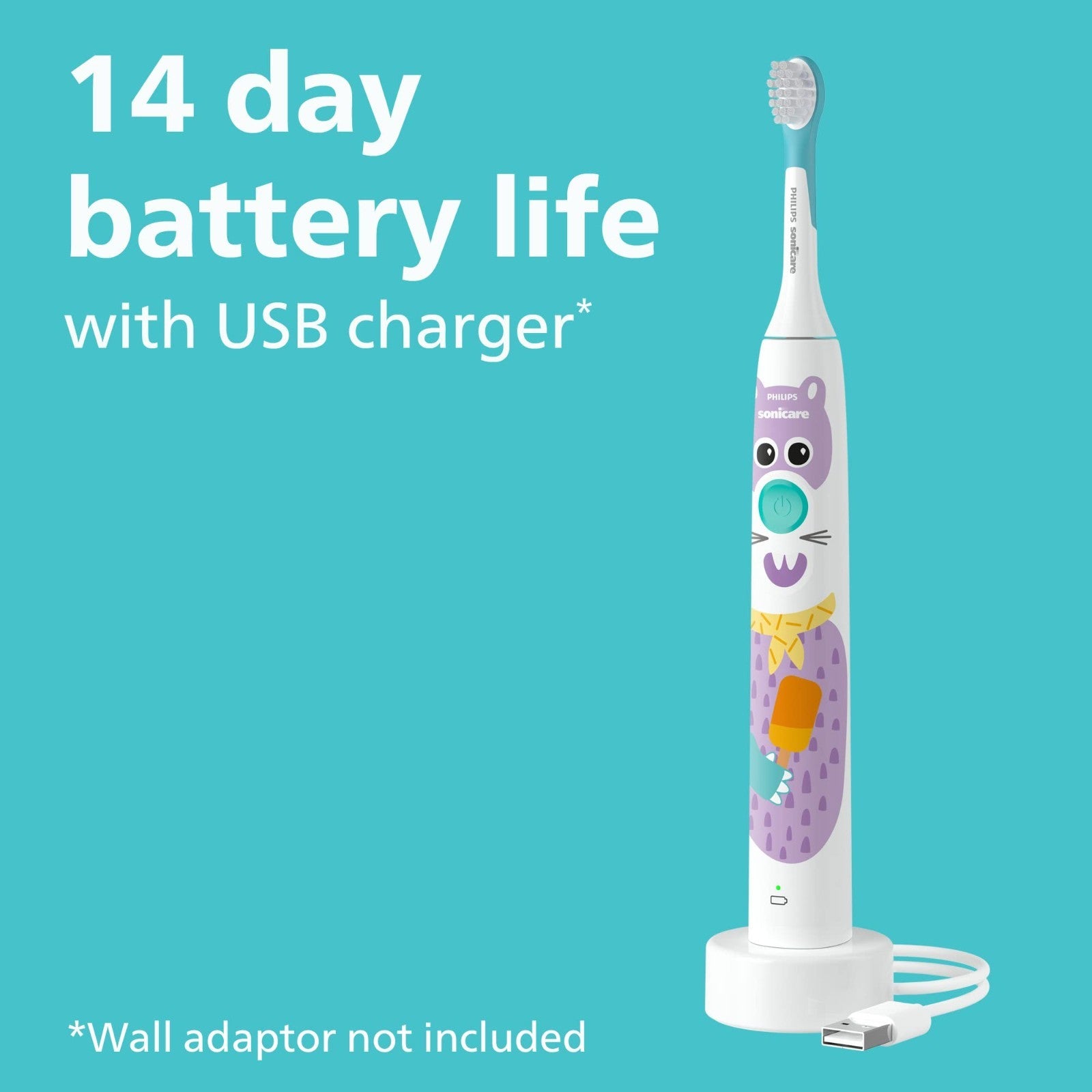 Kids Electric Toothbrush   Pet Design, Gentle Clean, 2 Intensity Settings, Timer5