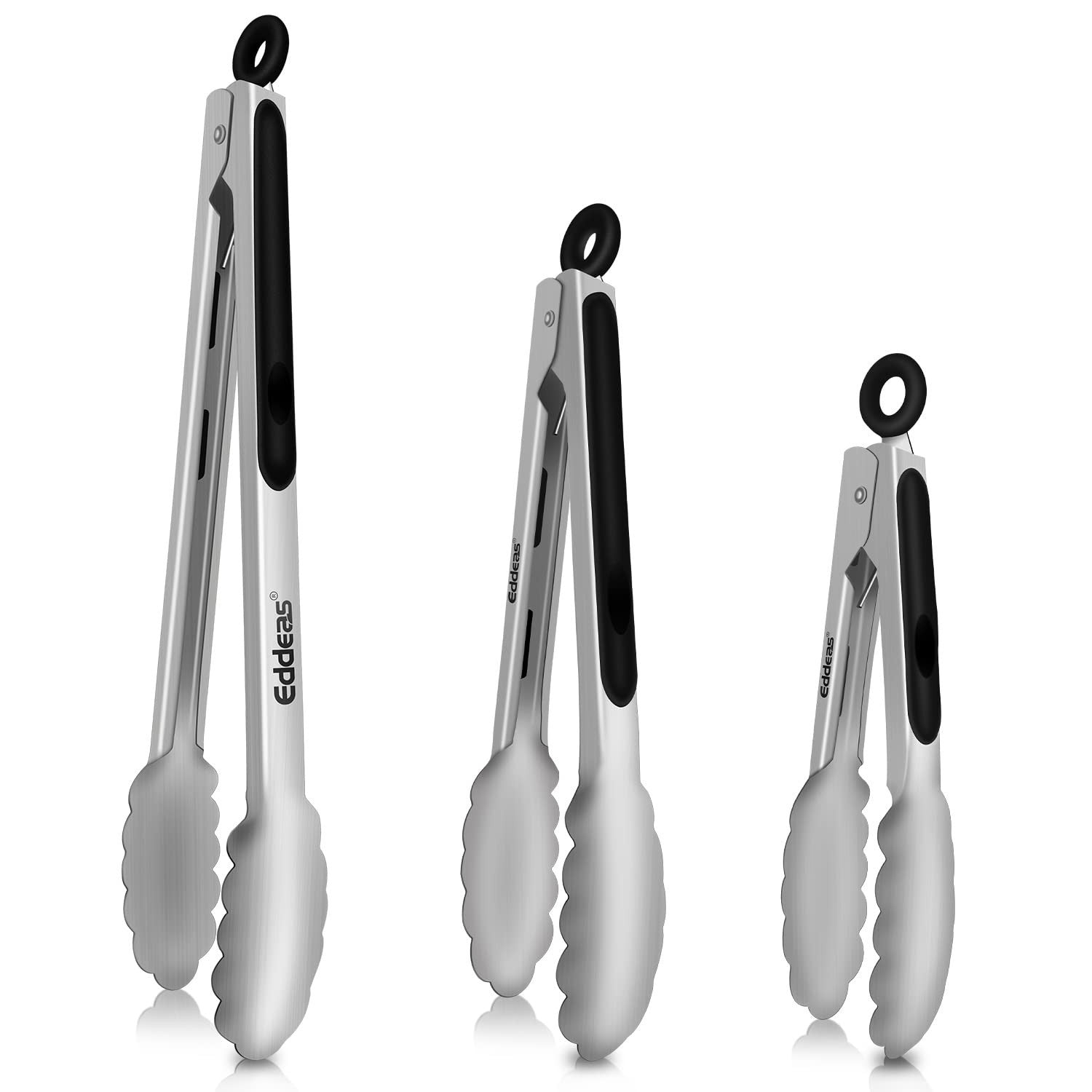 Heat Resistant Metal Tongs Set 3PCS   7, 9, 12 Inch Heavy Duty BBQ Kitchen Tools0