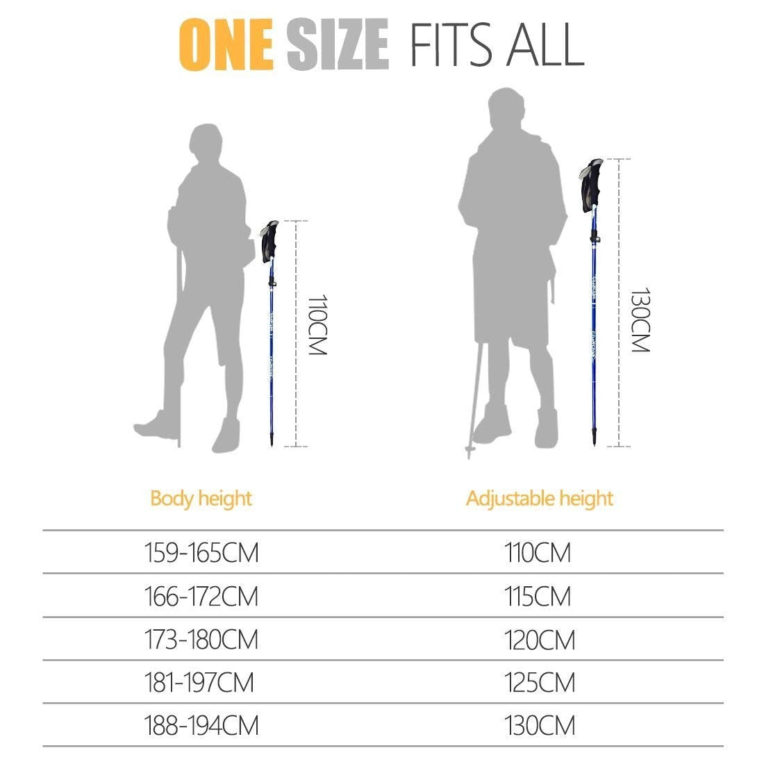Collapsible Trekking Poles - Lightweight Aluminum Walking Sticks for Hiking, Cam5