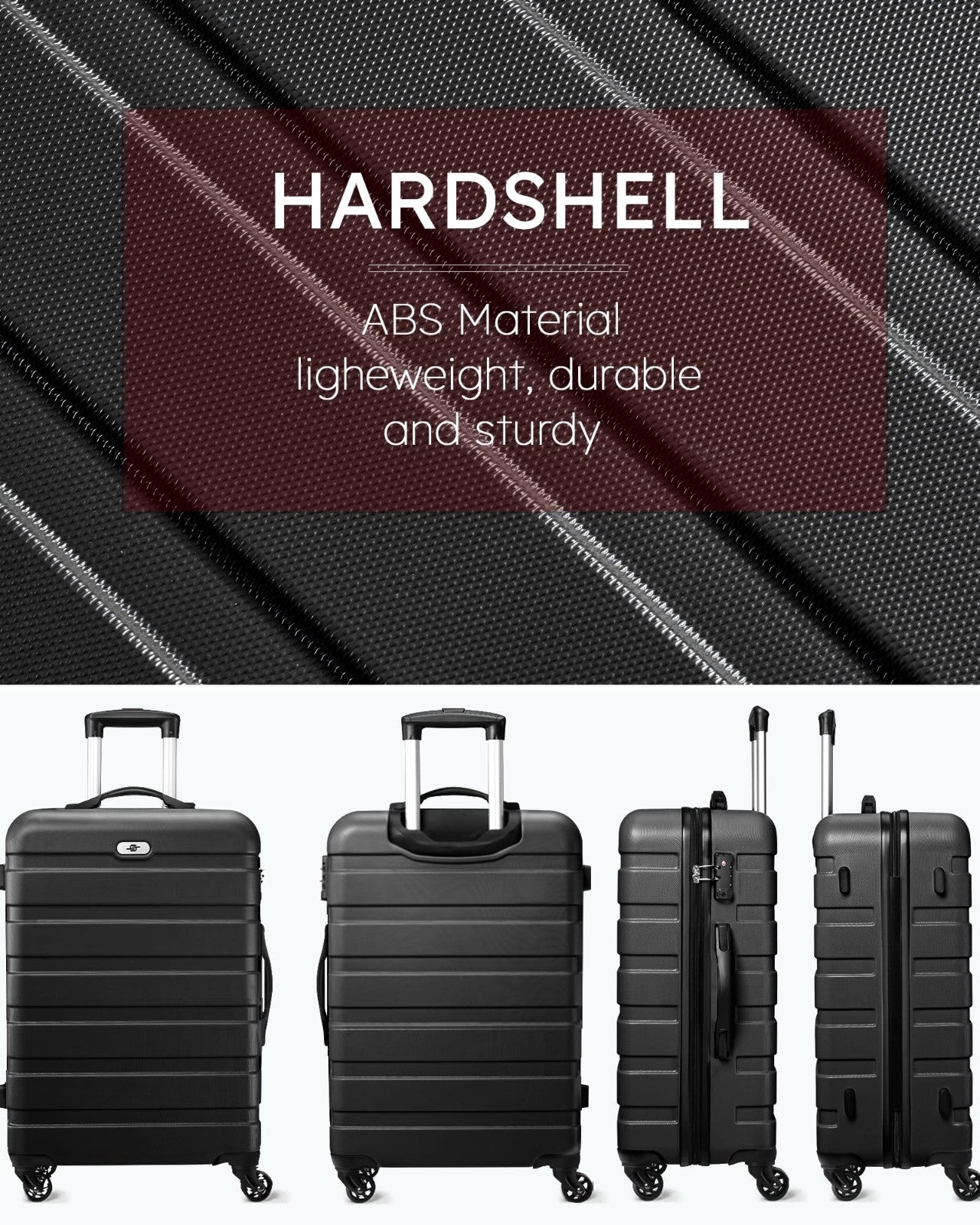 2-Piece Hard Shell Luggage Set with Spinner Wheels, TSA Lock, 20" & 28" Carry-On6