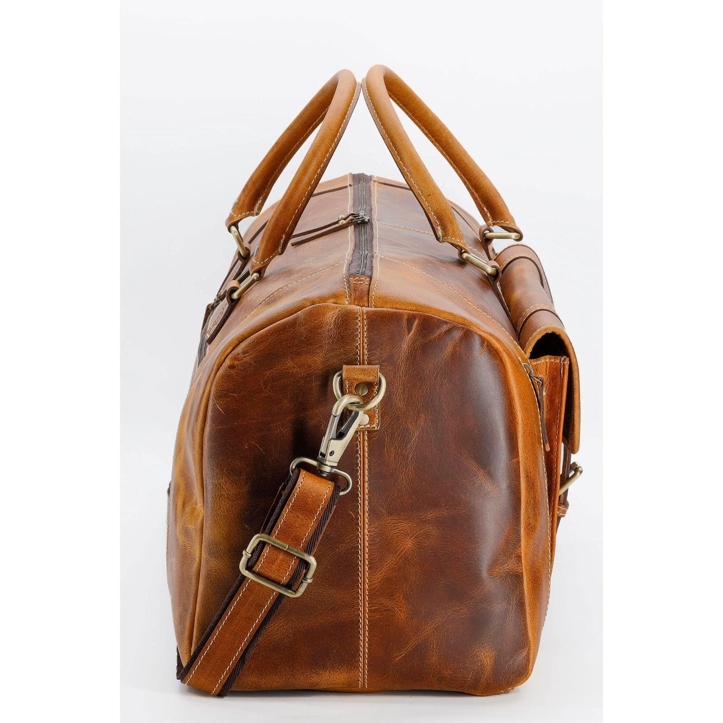 Leather Duffle Bag for Travel, Overnight & Weekend - Unisex Gym Holdall6