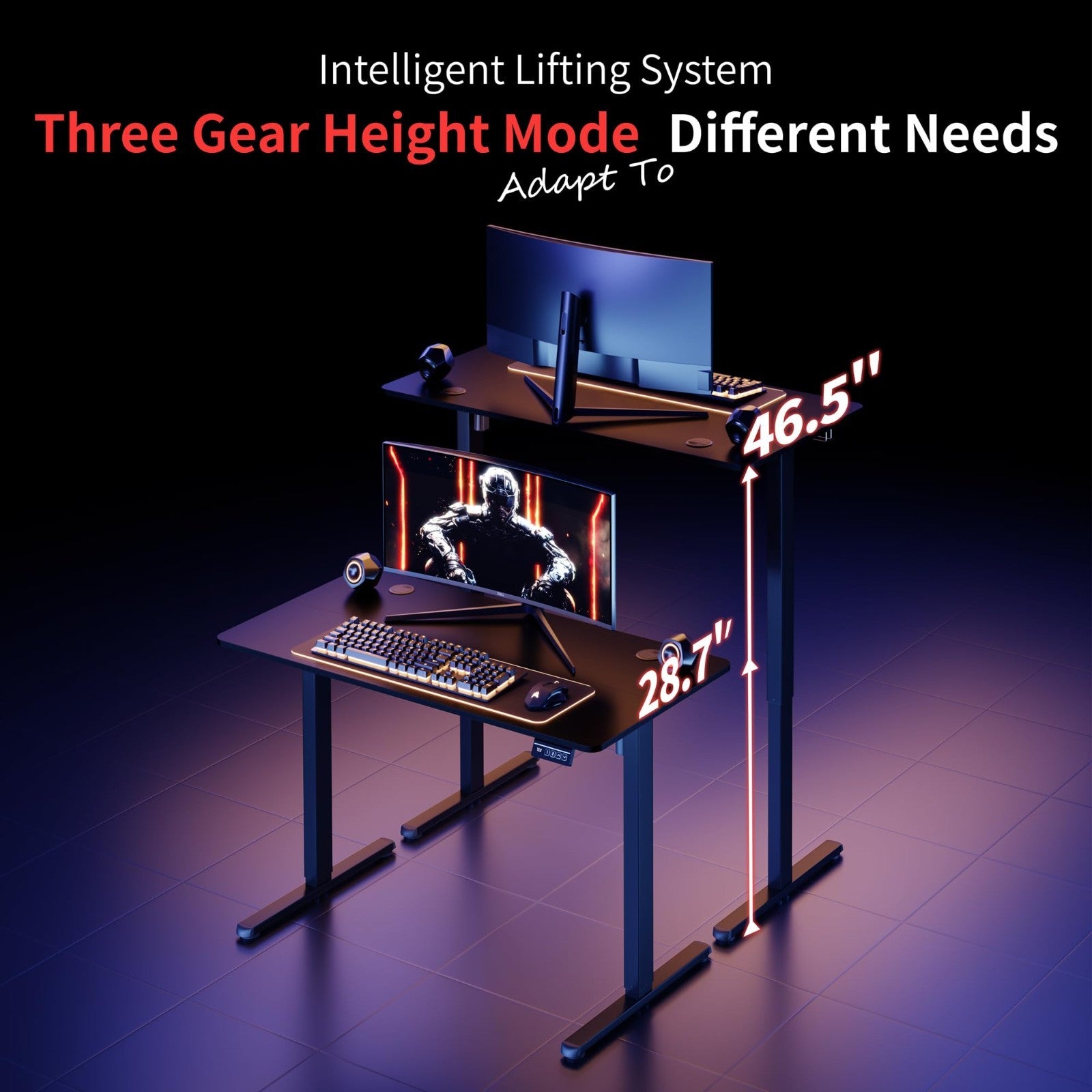 Height Adjustable Electric Standing Desk - Ergonomic Sit Stand Workstation 40x242