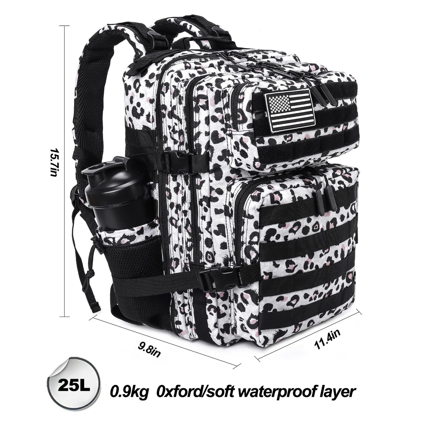 Tactical Military Backpack 25L/35L   Army Assault Pack, Small Rucksack, Bottle H2