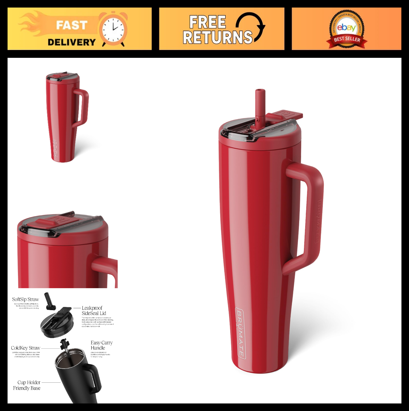 40oz Insulated Stainless Steel Tumbler with Leakproof Straw Lid | BPA Free, Cup0