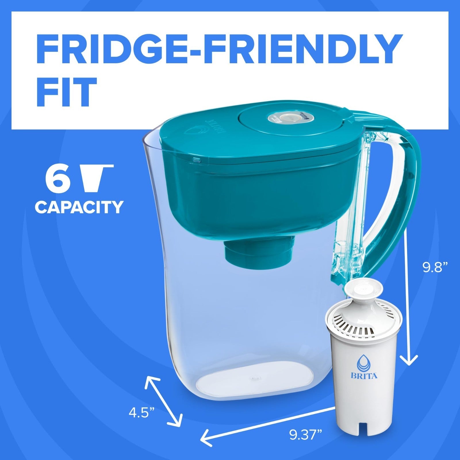 Water Filter Pitcher with SmartLight Indicator, BPA Free, 6 Cup Capacity, Eco Fr5