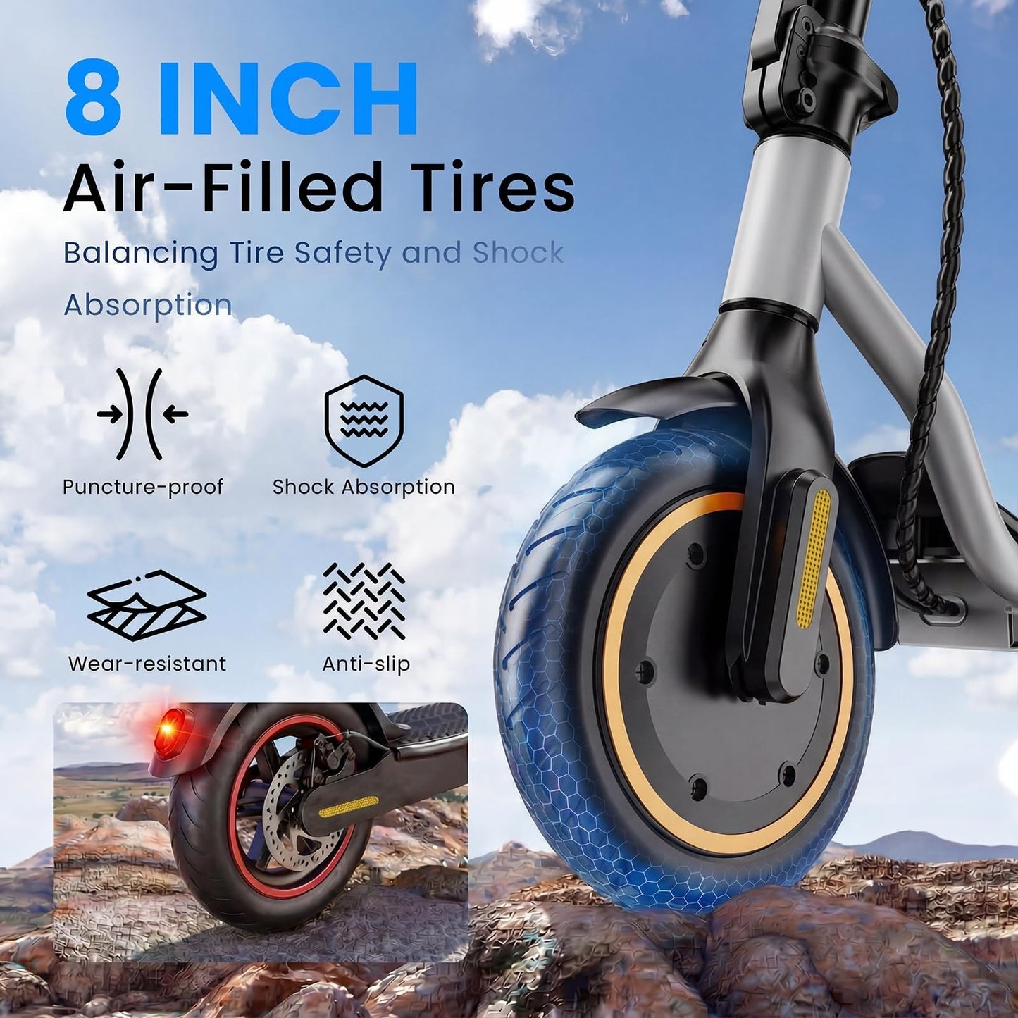 High-Power Electric Scooter for Adults & Teens, 1200W/1000W/500W Motor, 10"/8.5"4