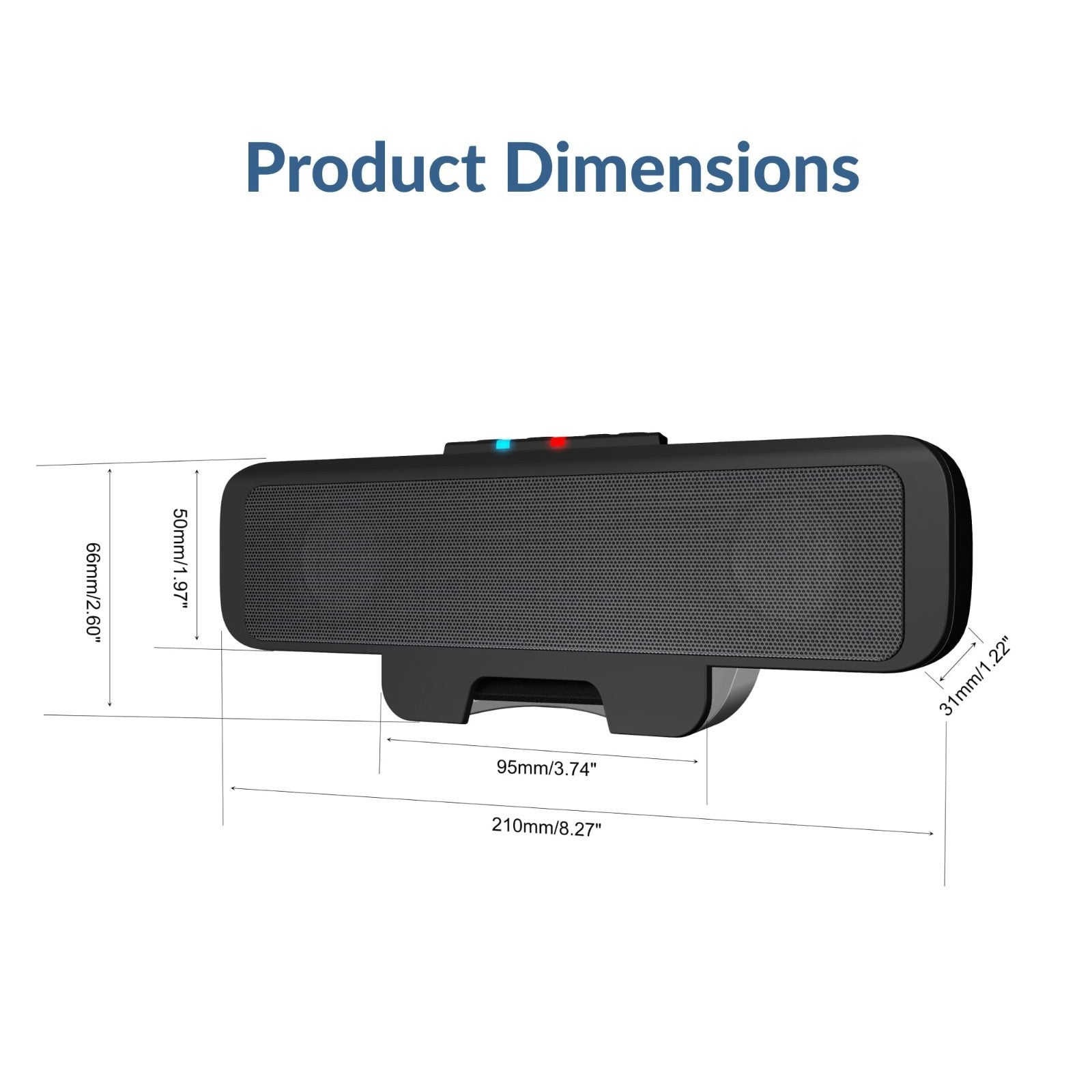USB & Bluetooth Speaker Bar   USB Powered, Speakerphone for PC, Clamps to Monito8