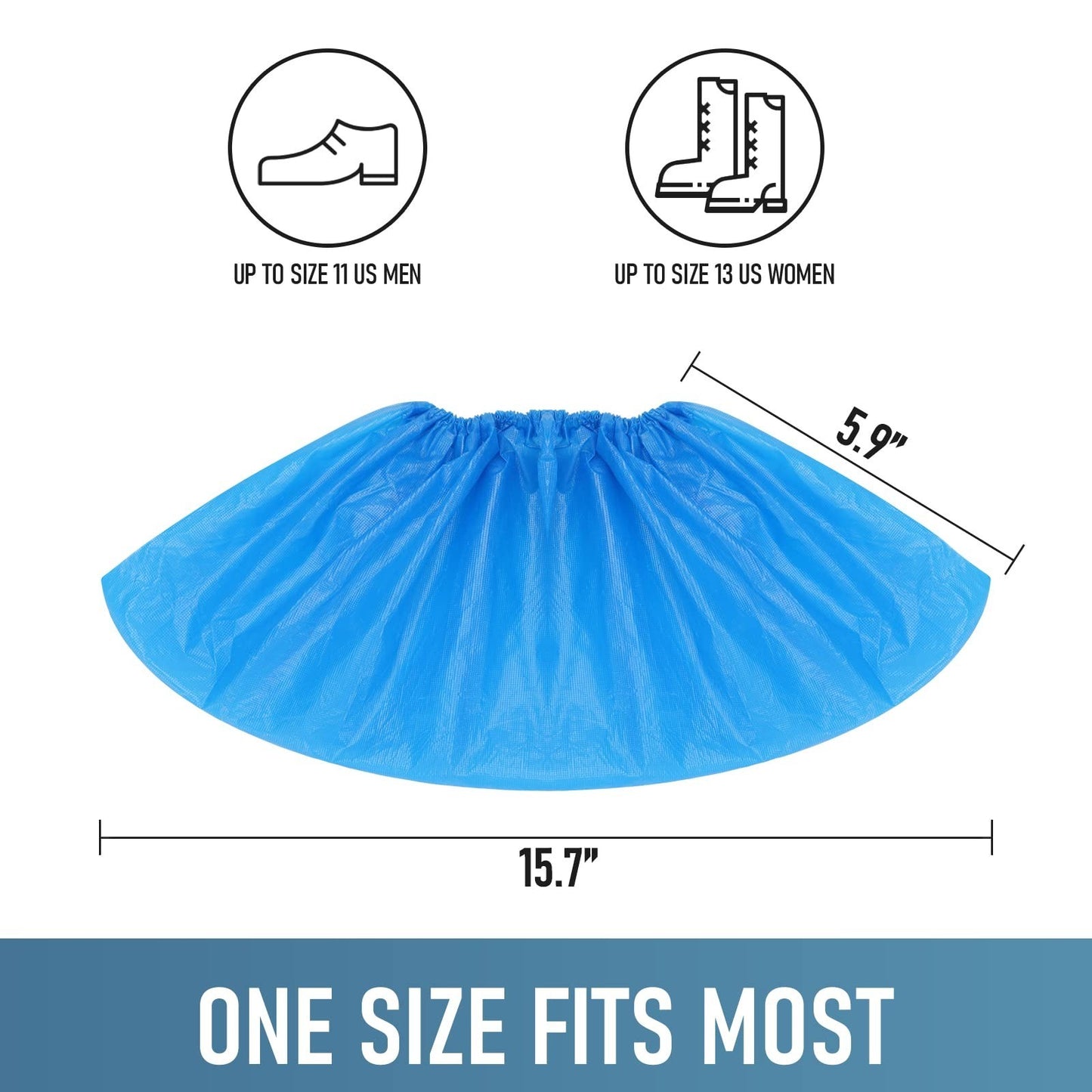 Disposable Non-Slip Shoe Covers - 100 Pack, Waterproof & Recyclable Booties, Fit2