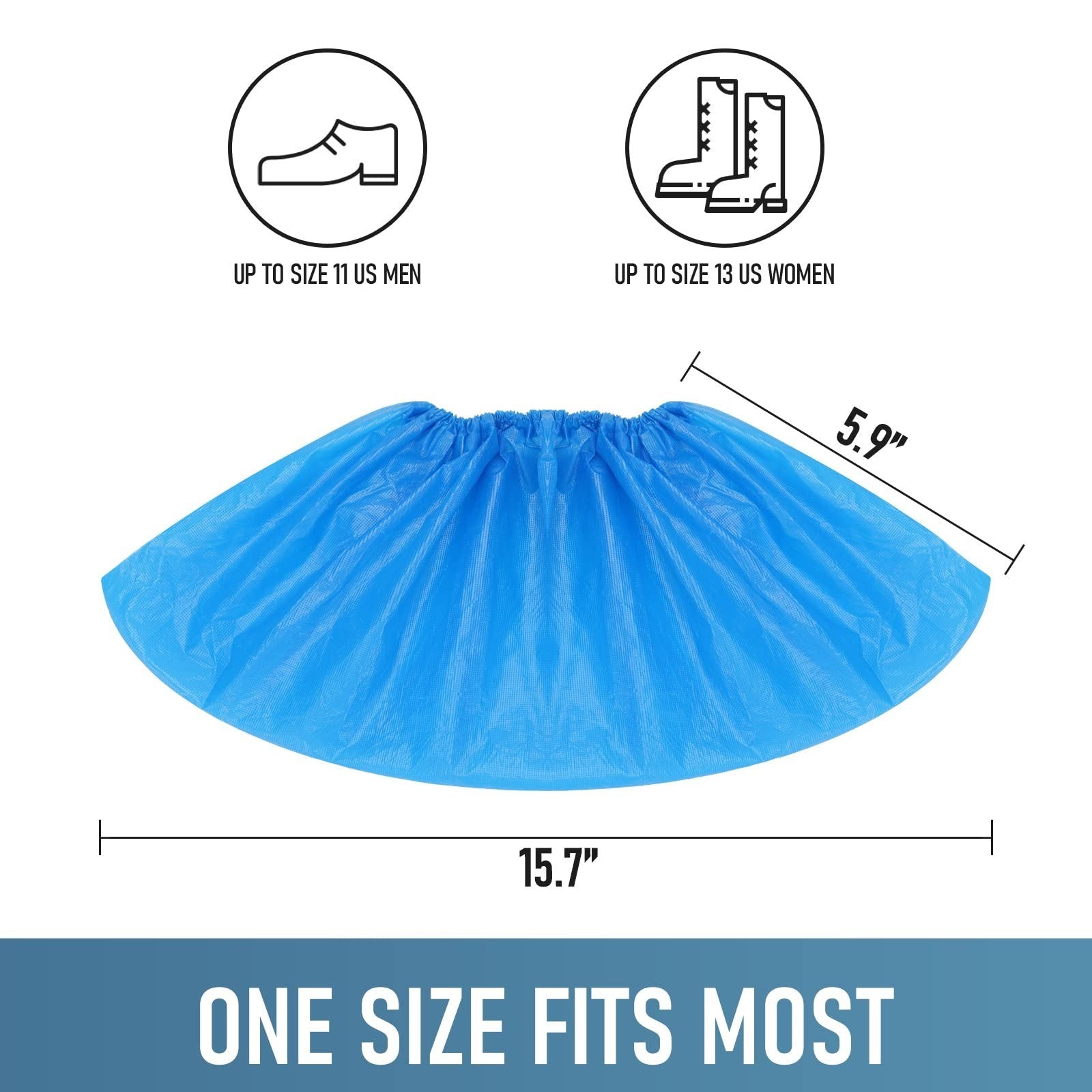 Disposable Non-Slip Shoe Covers - 100 Pack, Waterproof & Recyclable Booties, Fit2