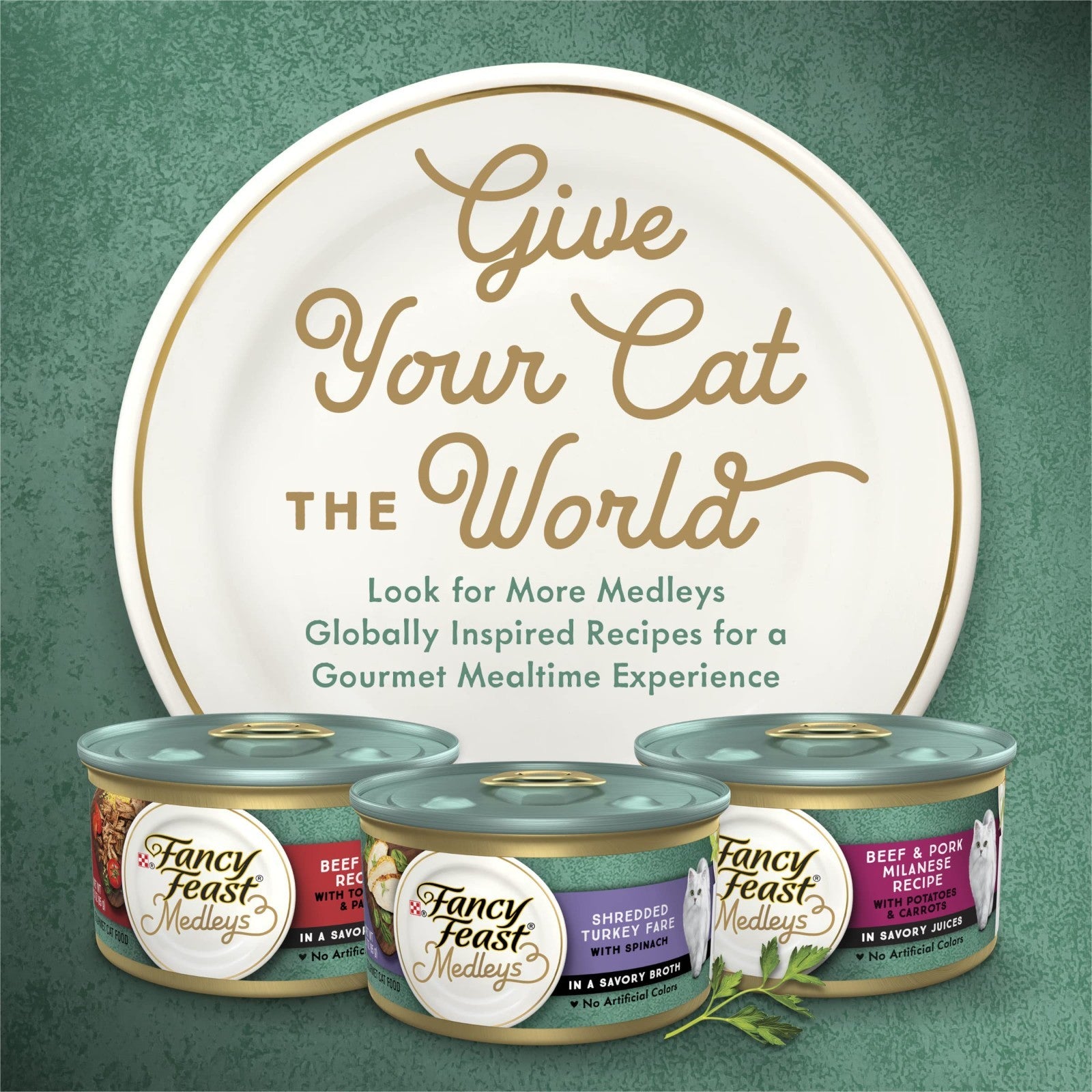 Gourmet Wet Cat Food Variety Pack   Medleys Taste of Italy, Garden Greens, 30 Ca5